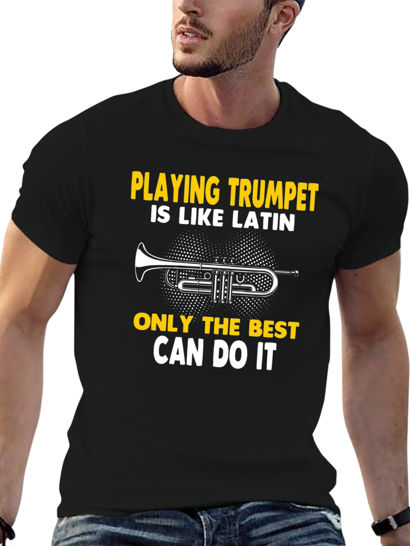 Trumpet Player Tee: Playing Trumpet Is Like Latin