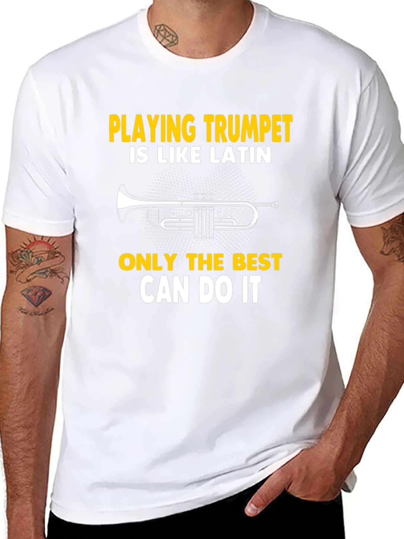 Trumpet Player Tee: Playing Trumpet Is Like Latin