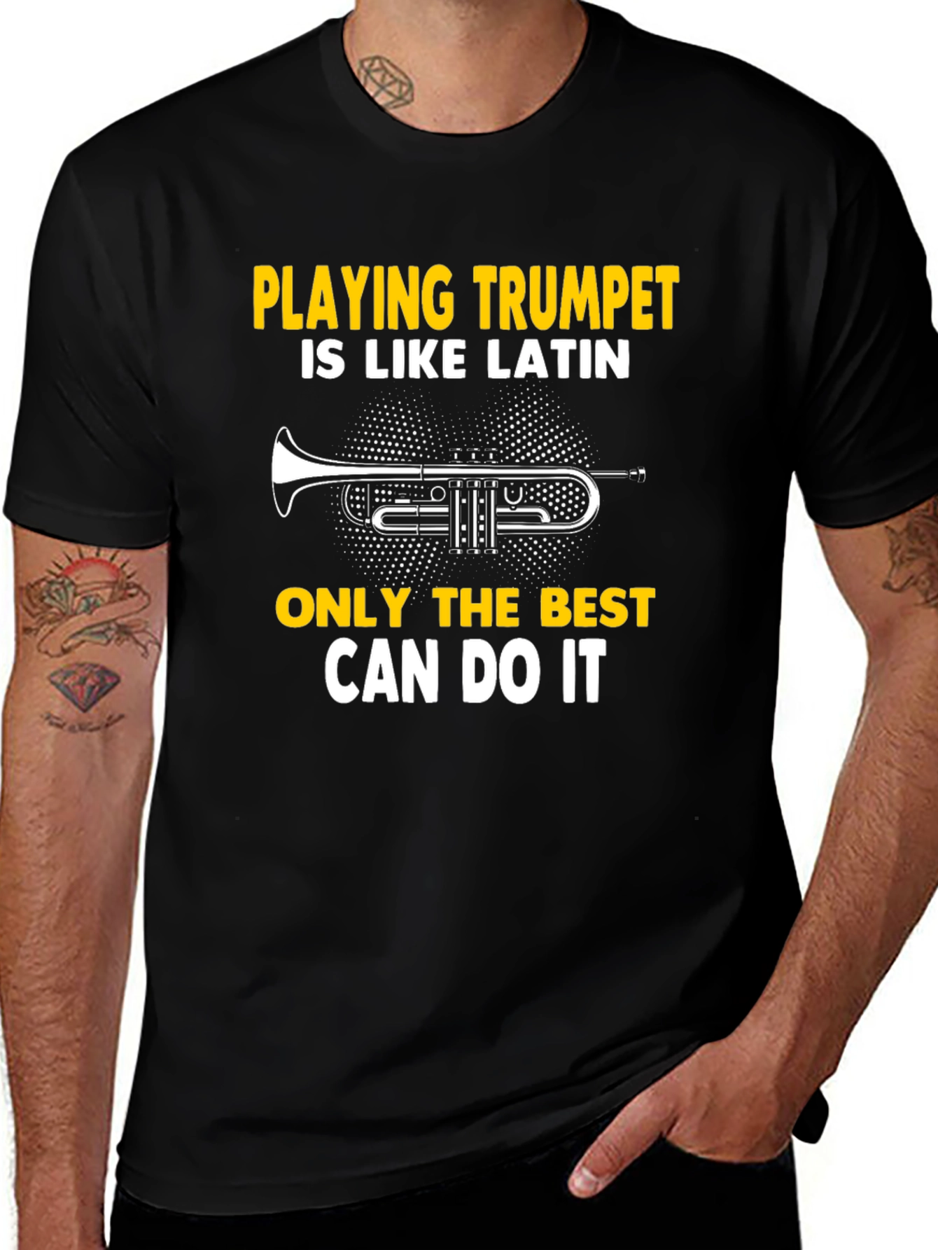 Trumpet Player Tee: Playing Trumpet Is Like Latin