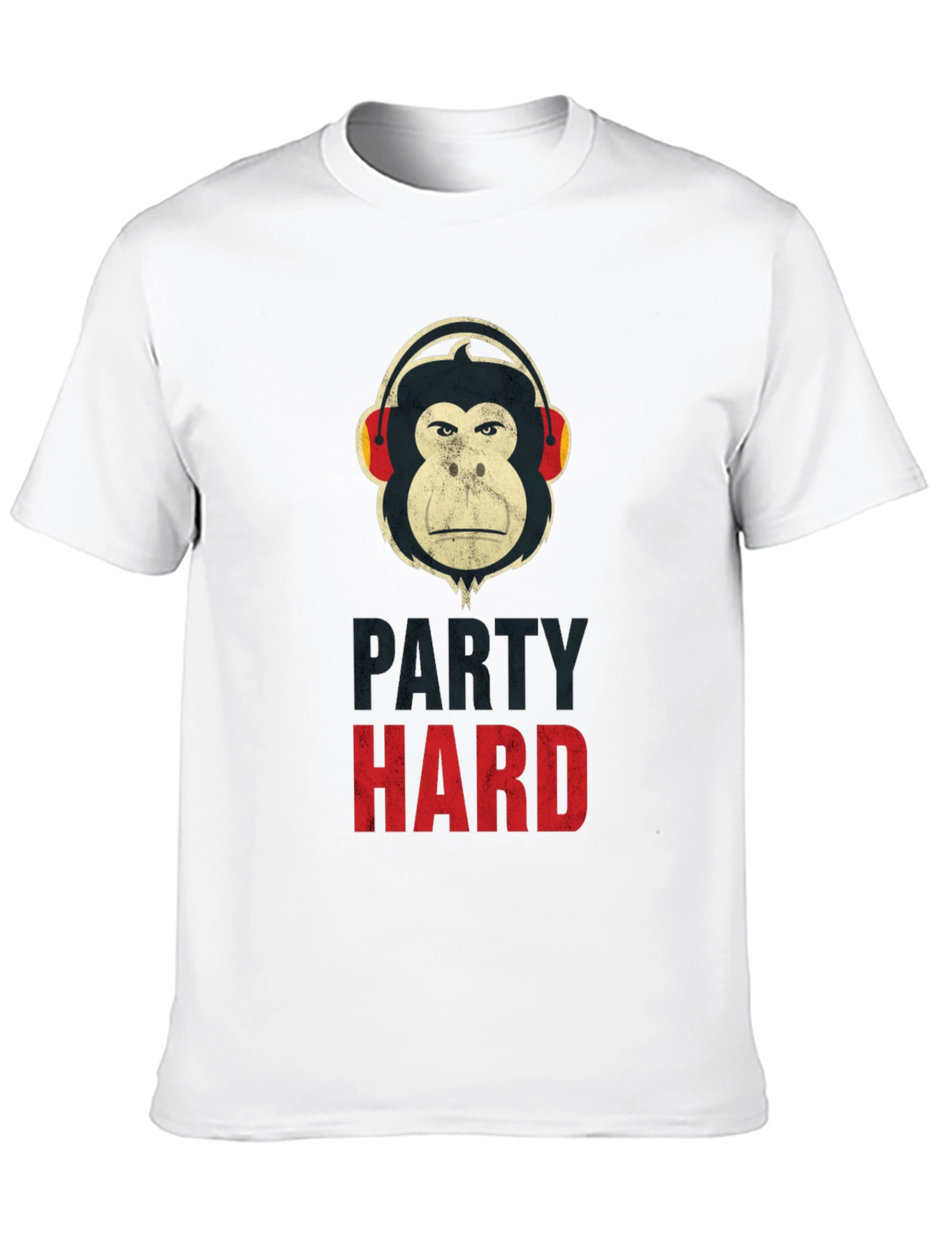 Party Hard Monkey Graphic T-Shirt - Black