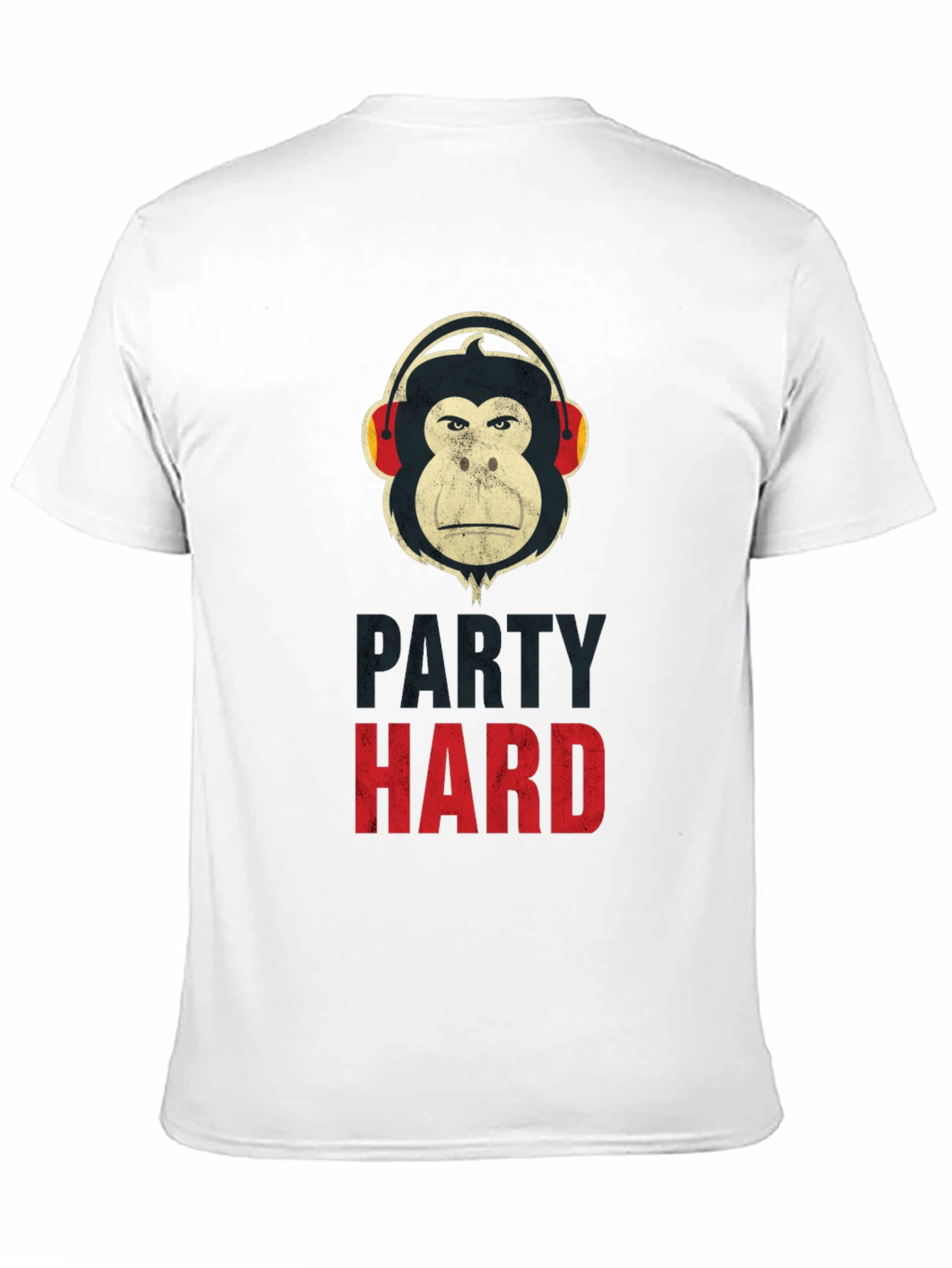 Party Hard Monkey Graphic T-Shirt - Black