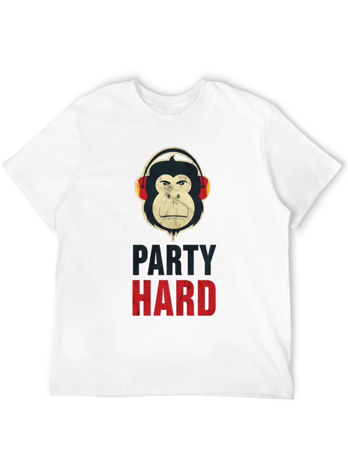 Party Hard Monkey Graphic T-Shirt - Black