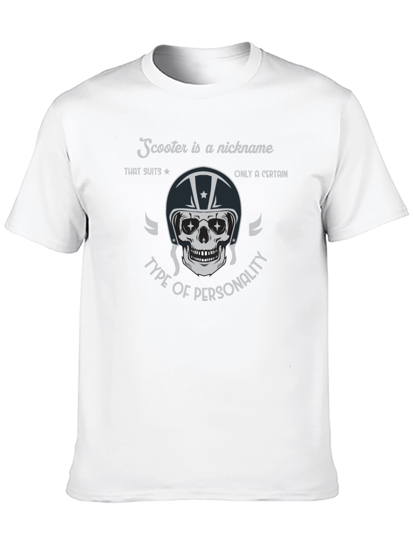 Scooter Nickname Skull Graphic T-Shirt