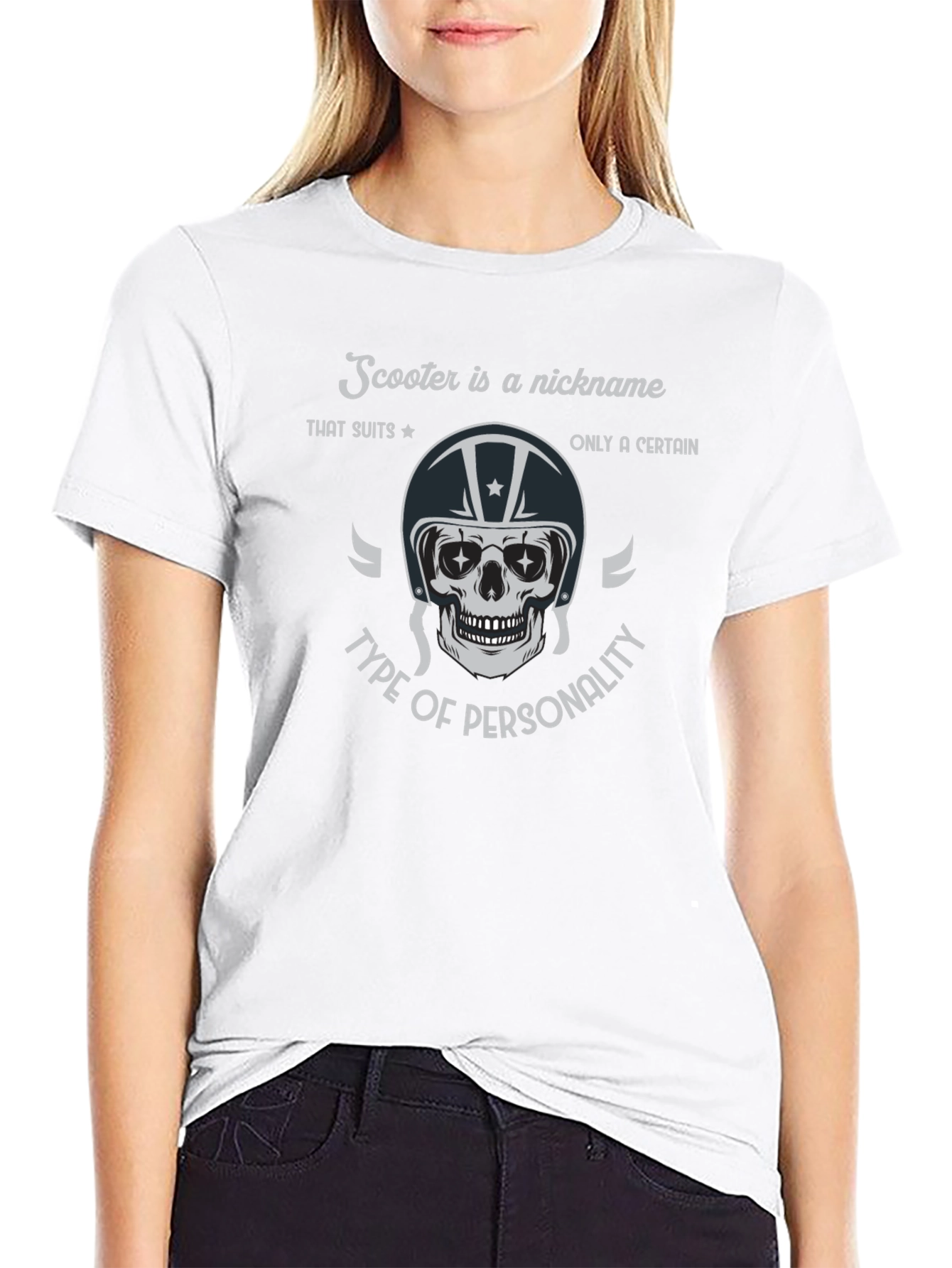 Scooter Nickname Skull Graphic T-Shirt