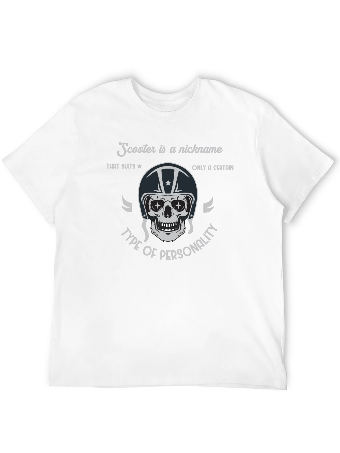 Scooter Nickname Skull Graphic T-Shirt