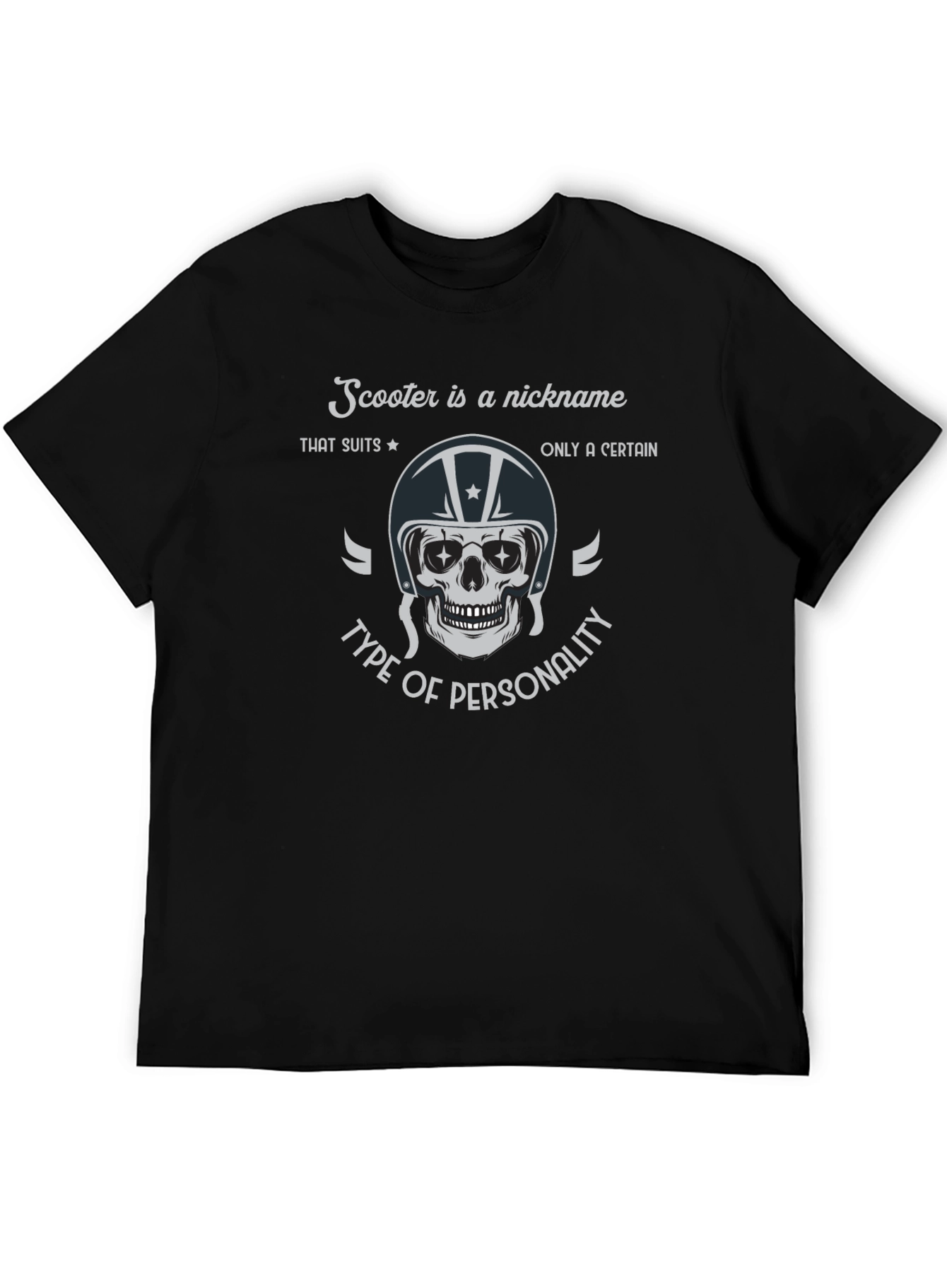 Scooter Nickname Skull Graphic T-Shirt