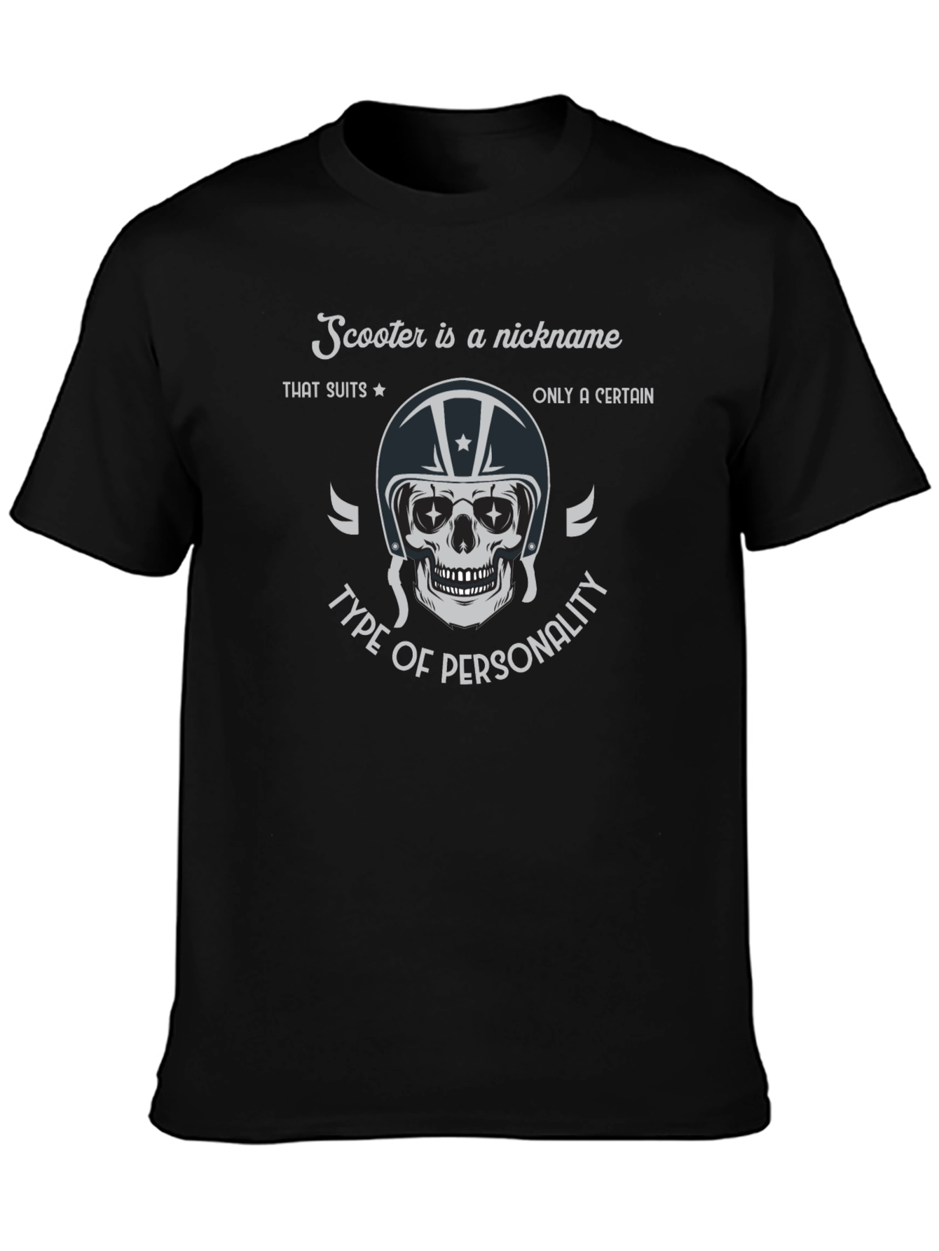 Scooter Nickname Skull Graphic T-Shirt