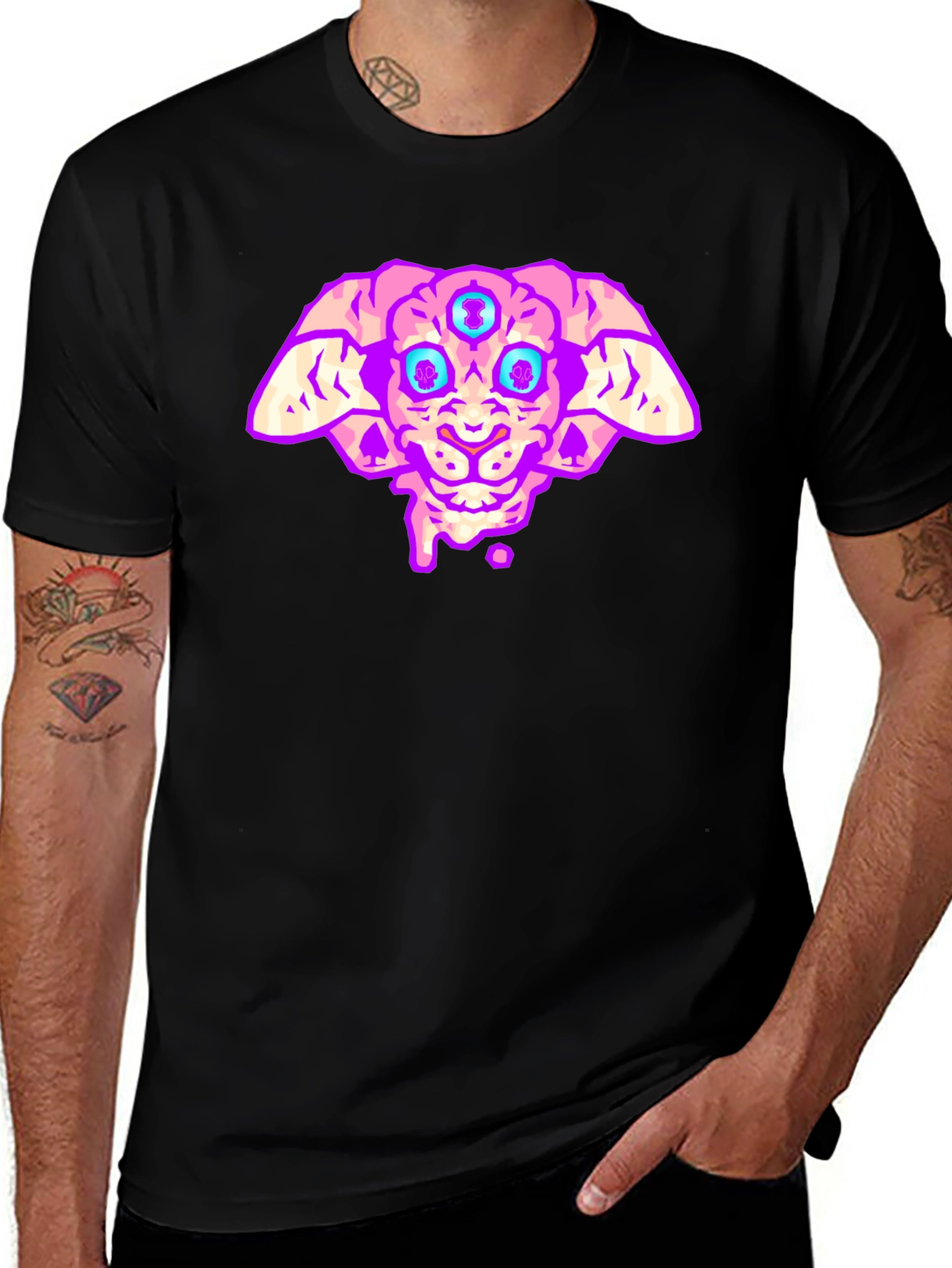 Three-Eyed Alien T-Shirt - Black