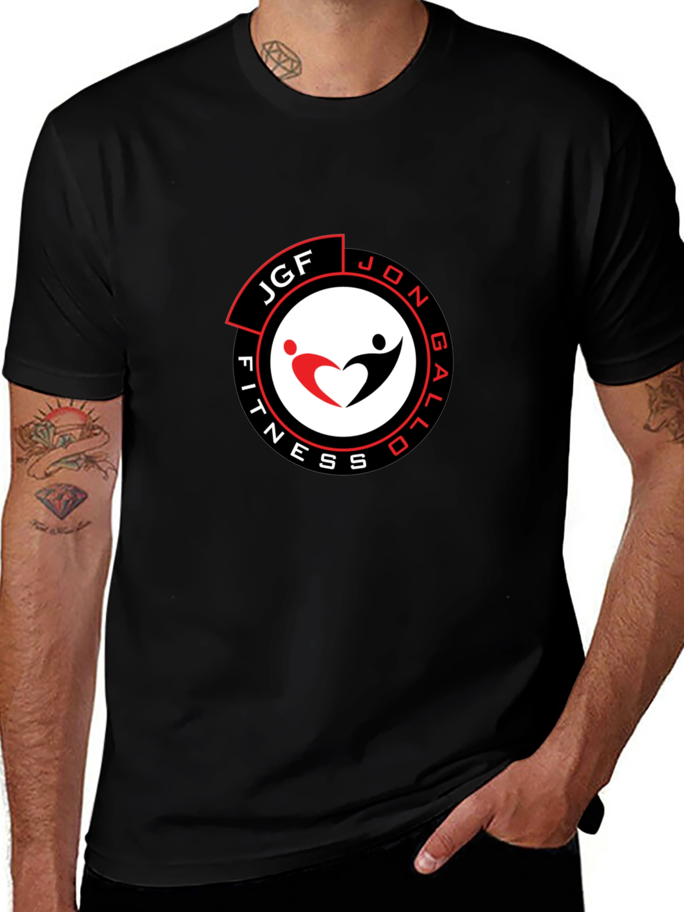 Mens Black JGF Fitness Graphic T-Shirt