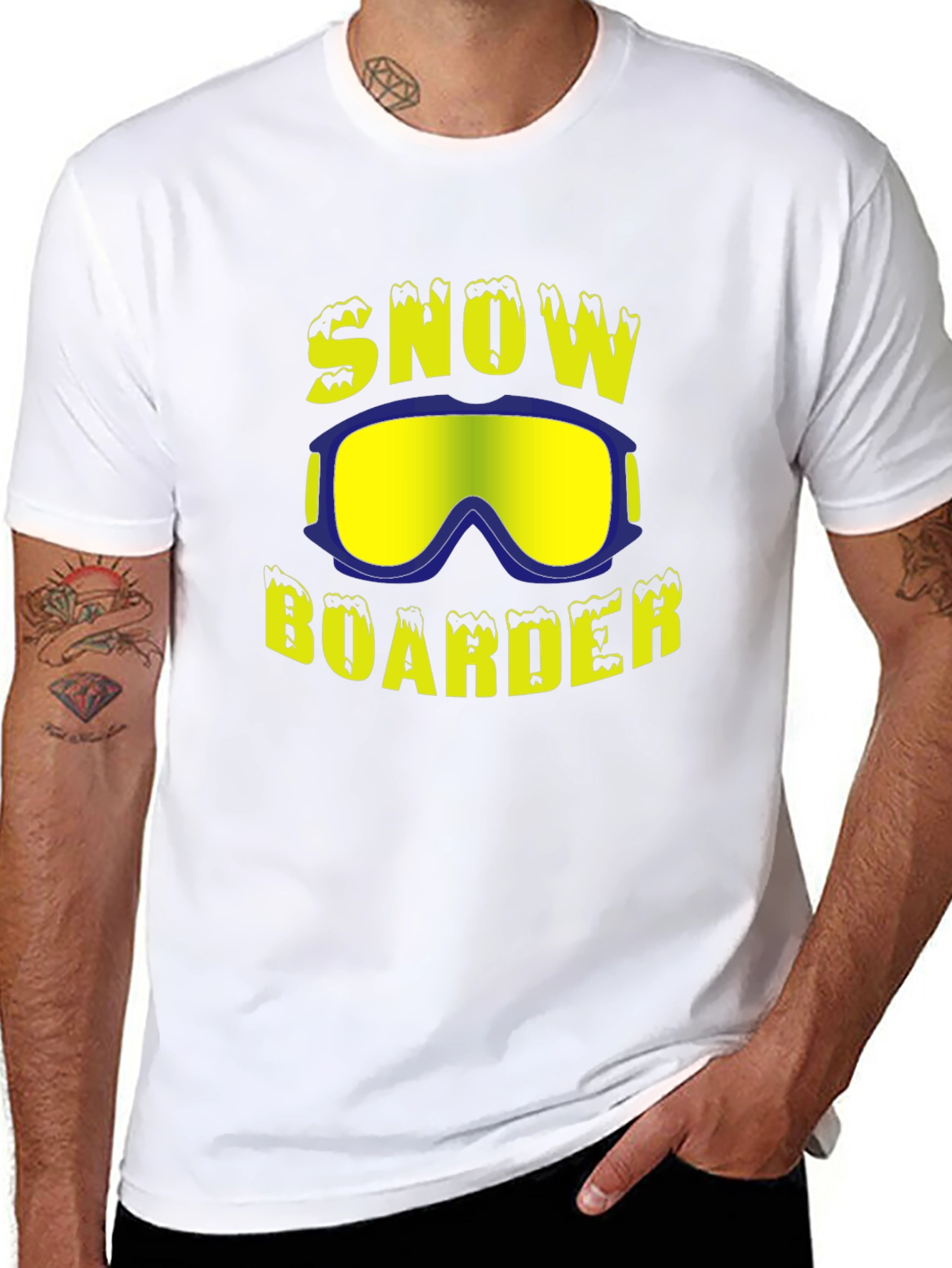 Snowboarder Graphic Tee - Black Cotton Blend