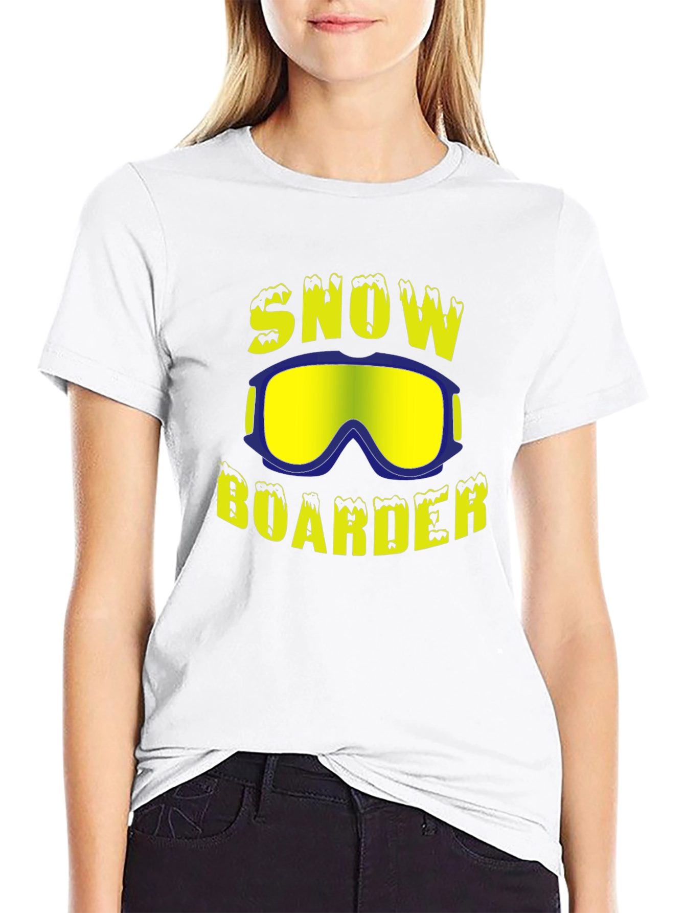 Snowboarder Graphic Tee - Black Cotton Blend