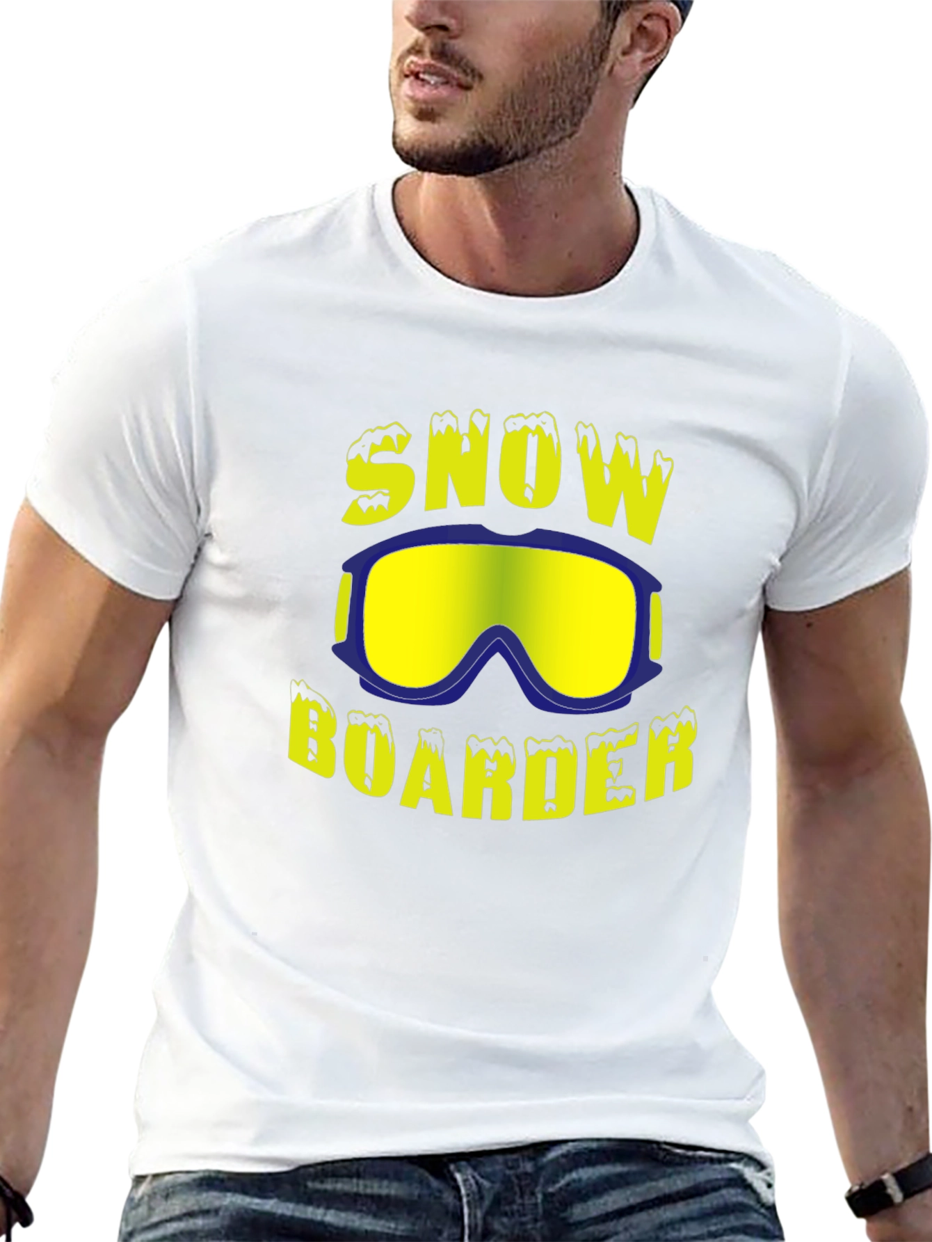 Snowboarder Graphic Tee - Black Cotton Blend