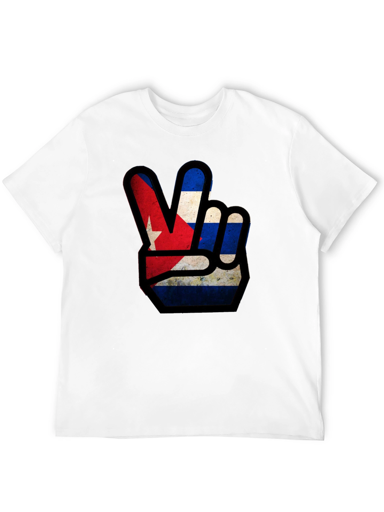 Cuba Flag Peace Sign Graphic T-Shirt