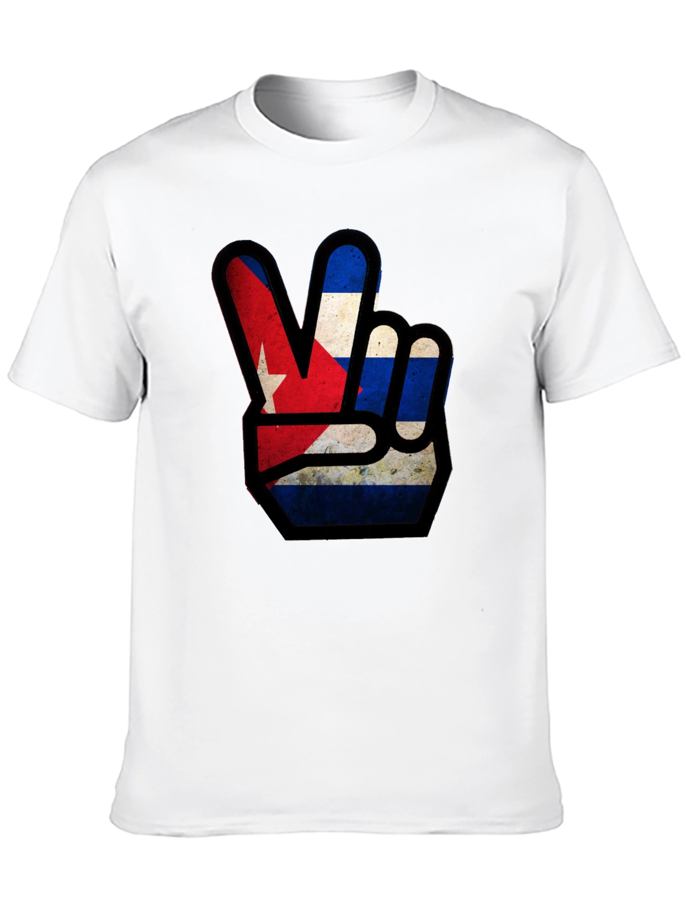 Cuba Flag Peace Sign Graphic T-Shirt