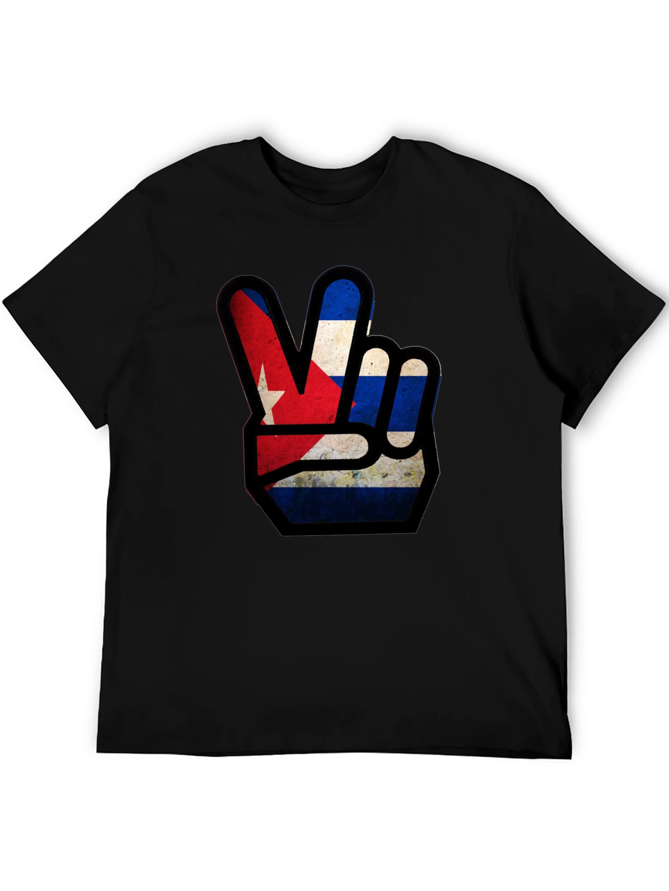 Cuba Flag Peace Sign Graphic T-Shirt