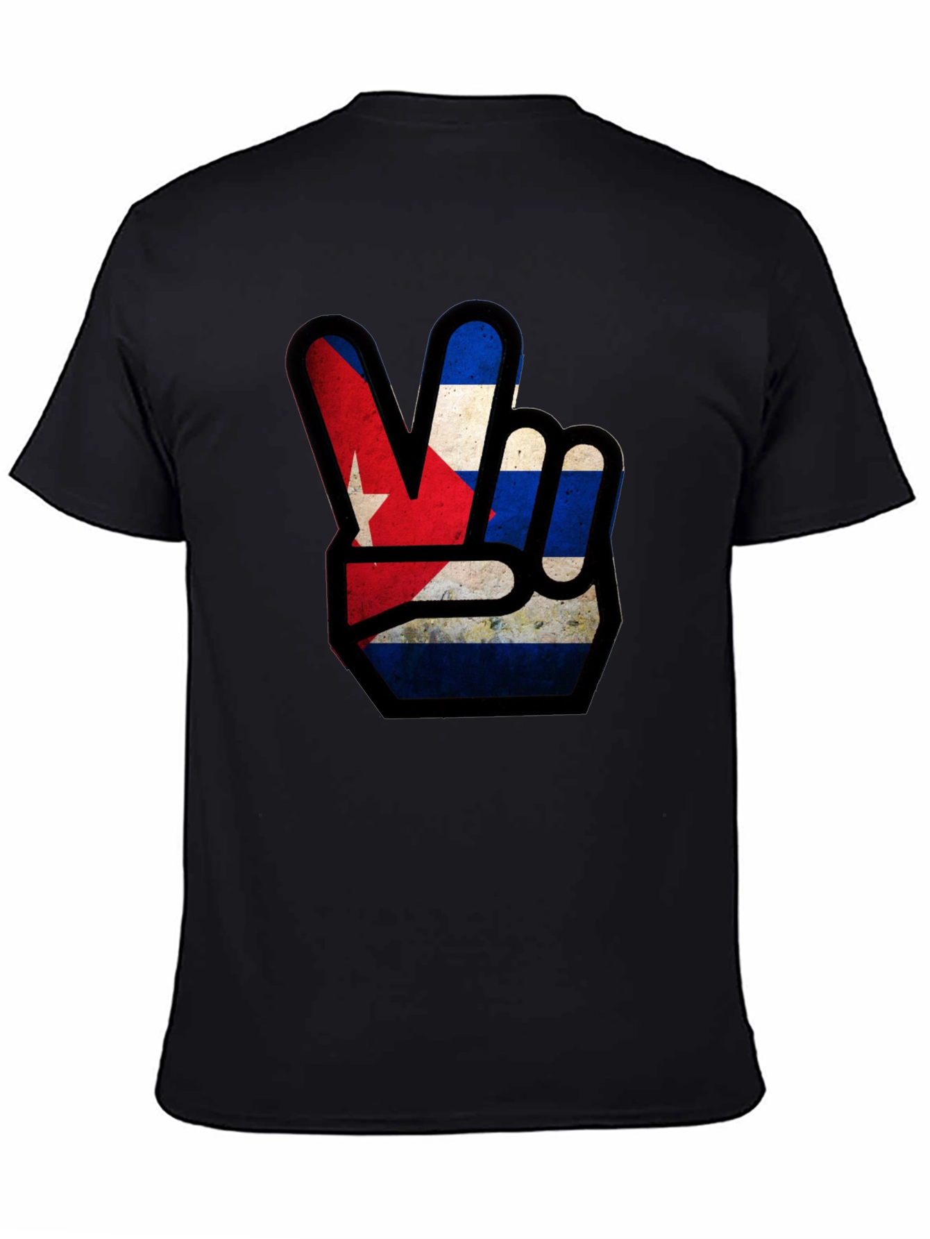 Cuba Flag Peace Sign Graphic T-Shirt
