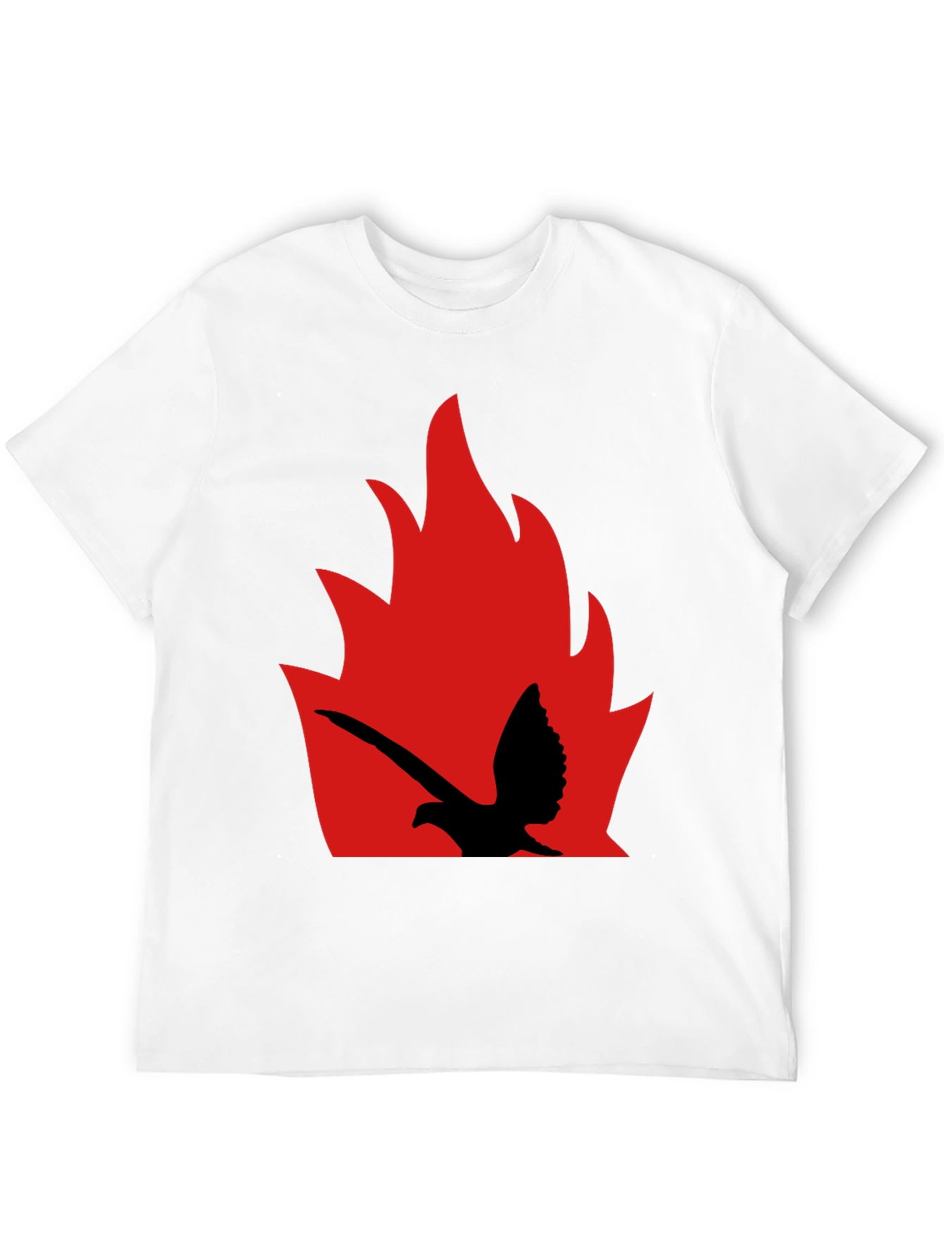 Fiery Bird Graphic Tee - Bold Black Shirt
