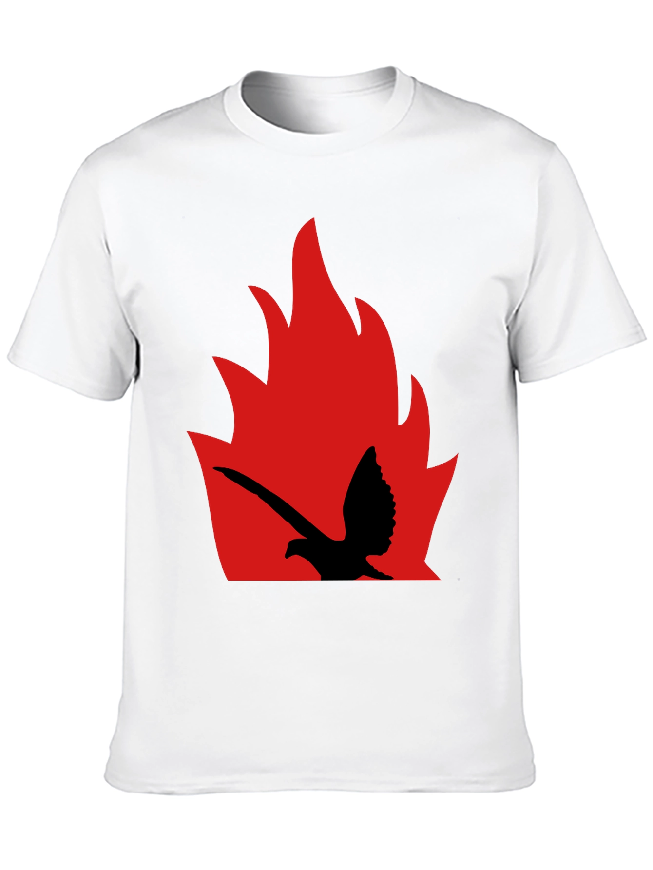 Fiery Bird Graphic Tee - Bold Black Shirt