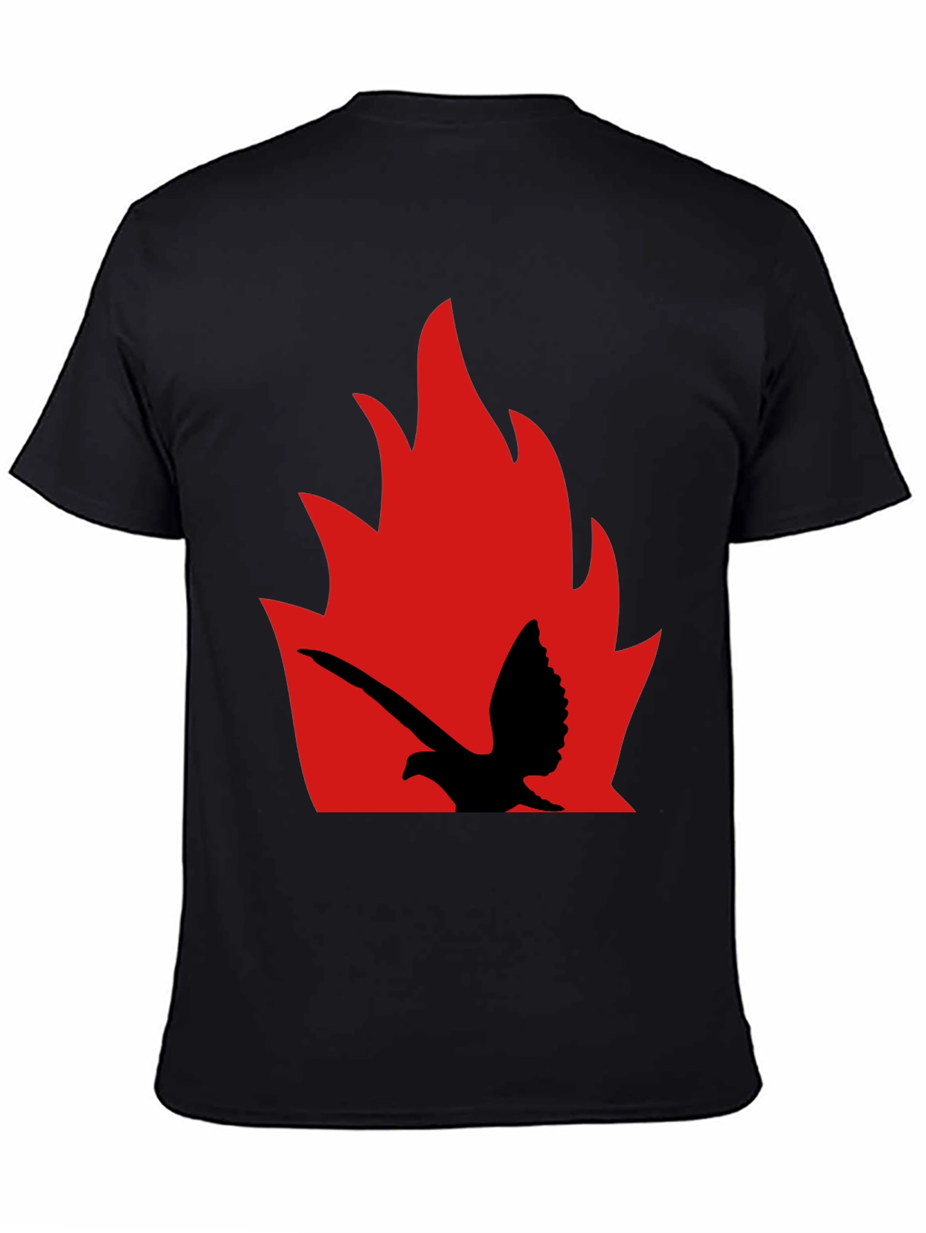 Fiery Bird Graphic Tee - Bold Black Shirt