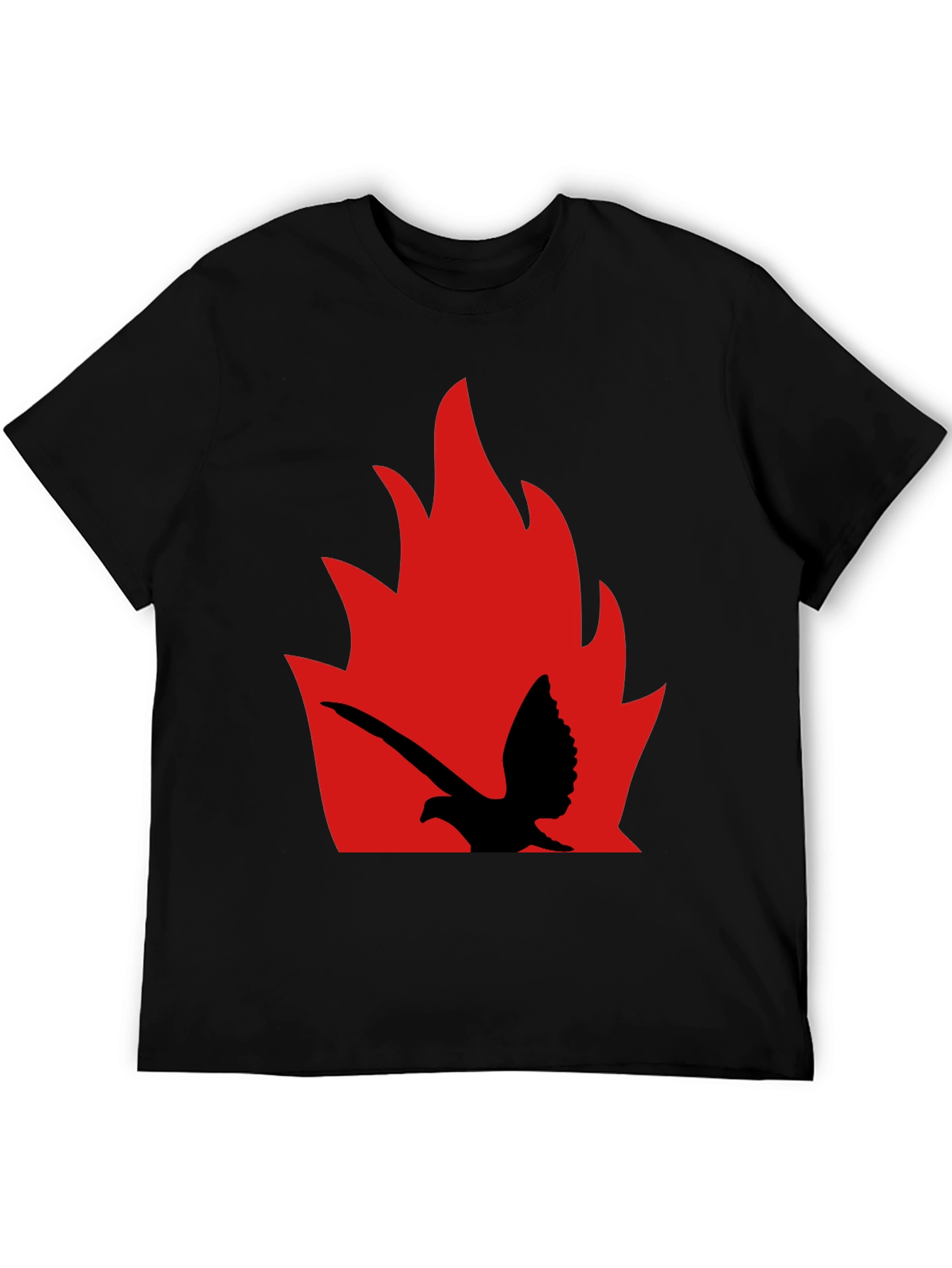 Fiery Bird Graphic Tee - Bold Black Shirt