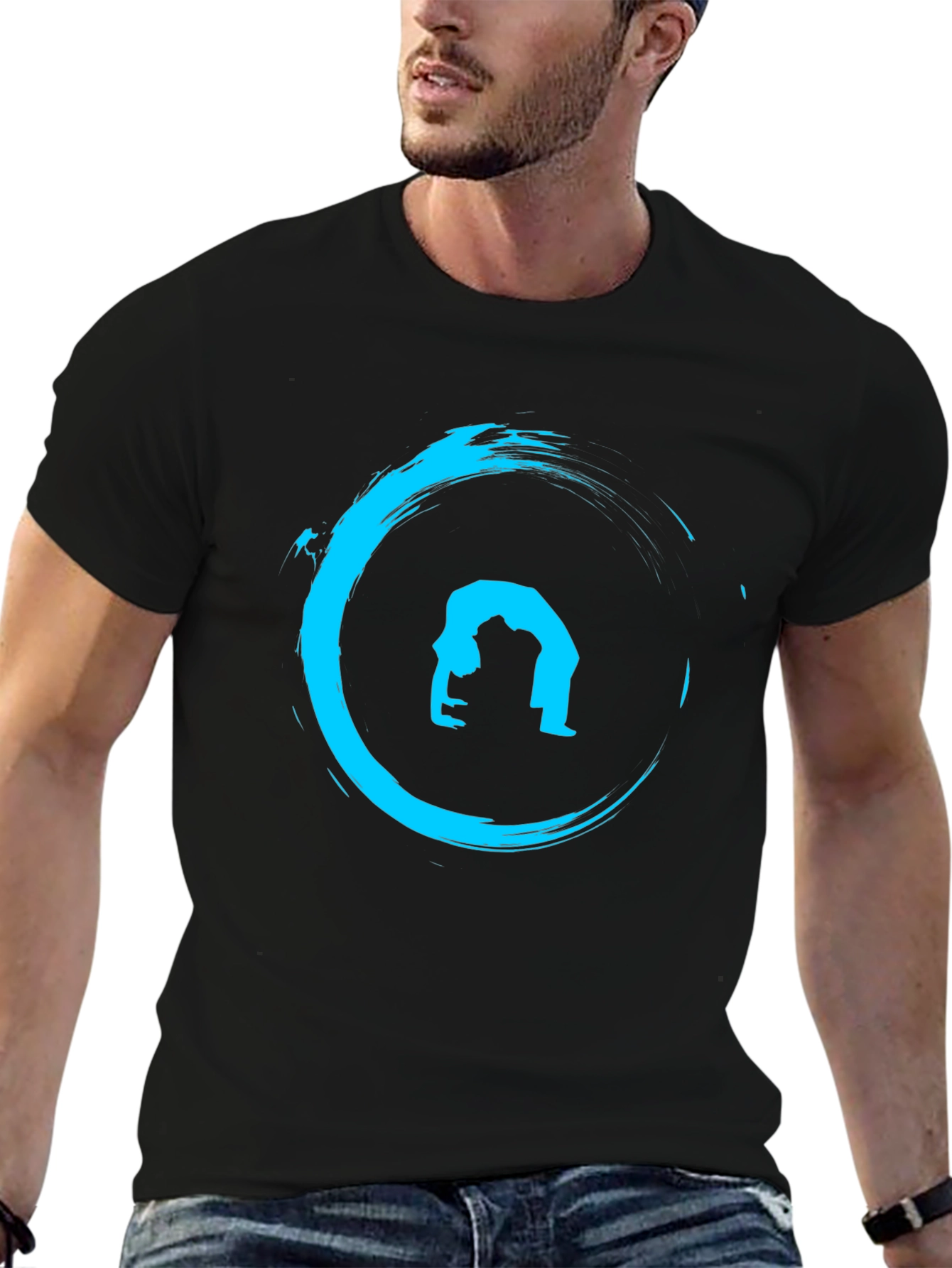 Yoga Zen Circle Black T-Shirt - Meditation Graphic Tee