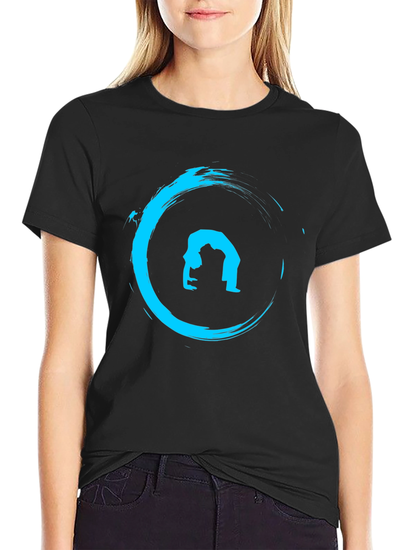 Yoga Zen Circle Black T-Shirt - Meditation Graphic Tee