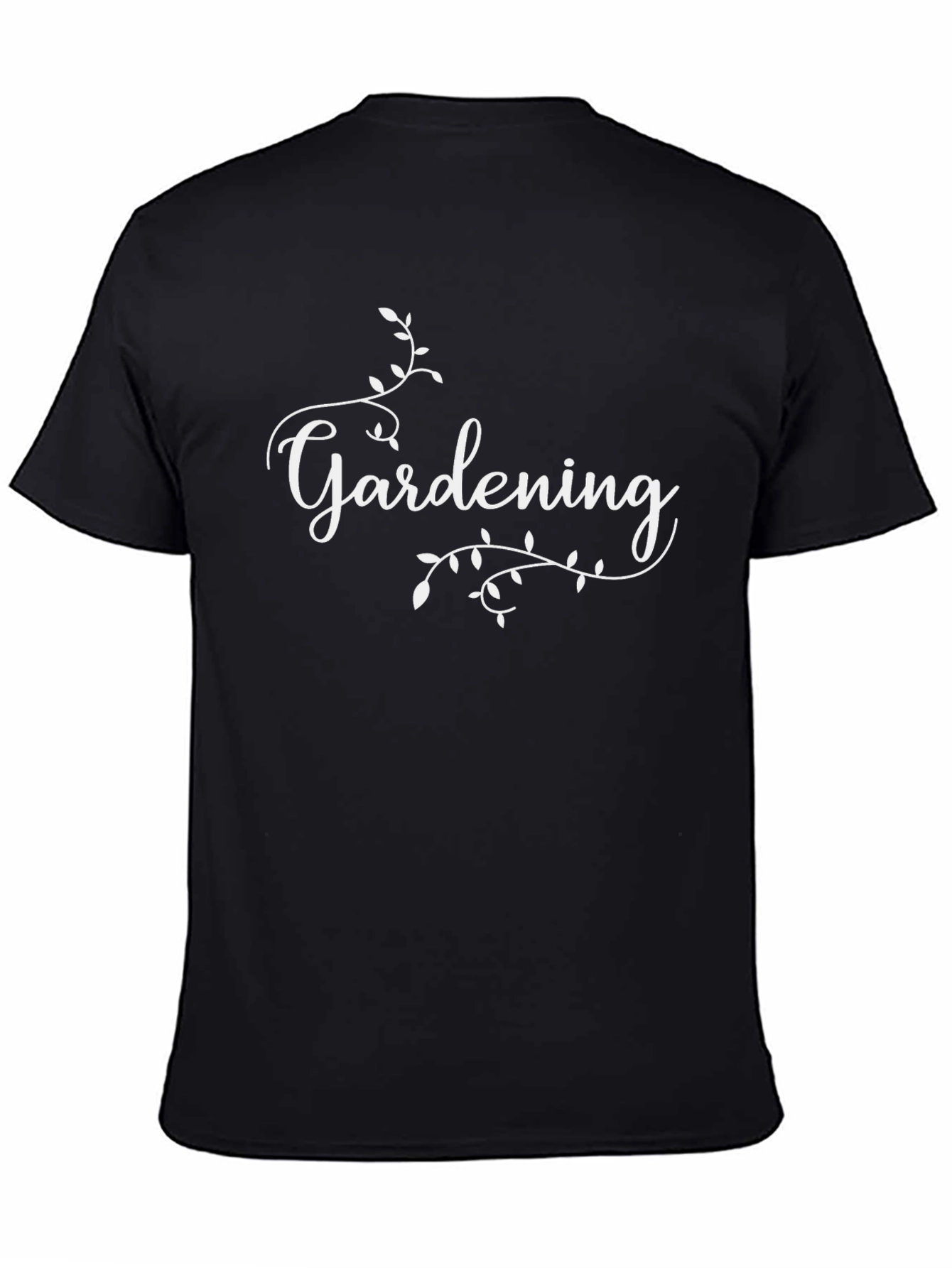 Gardening Script Black T-Shirt
