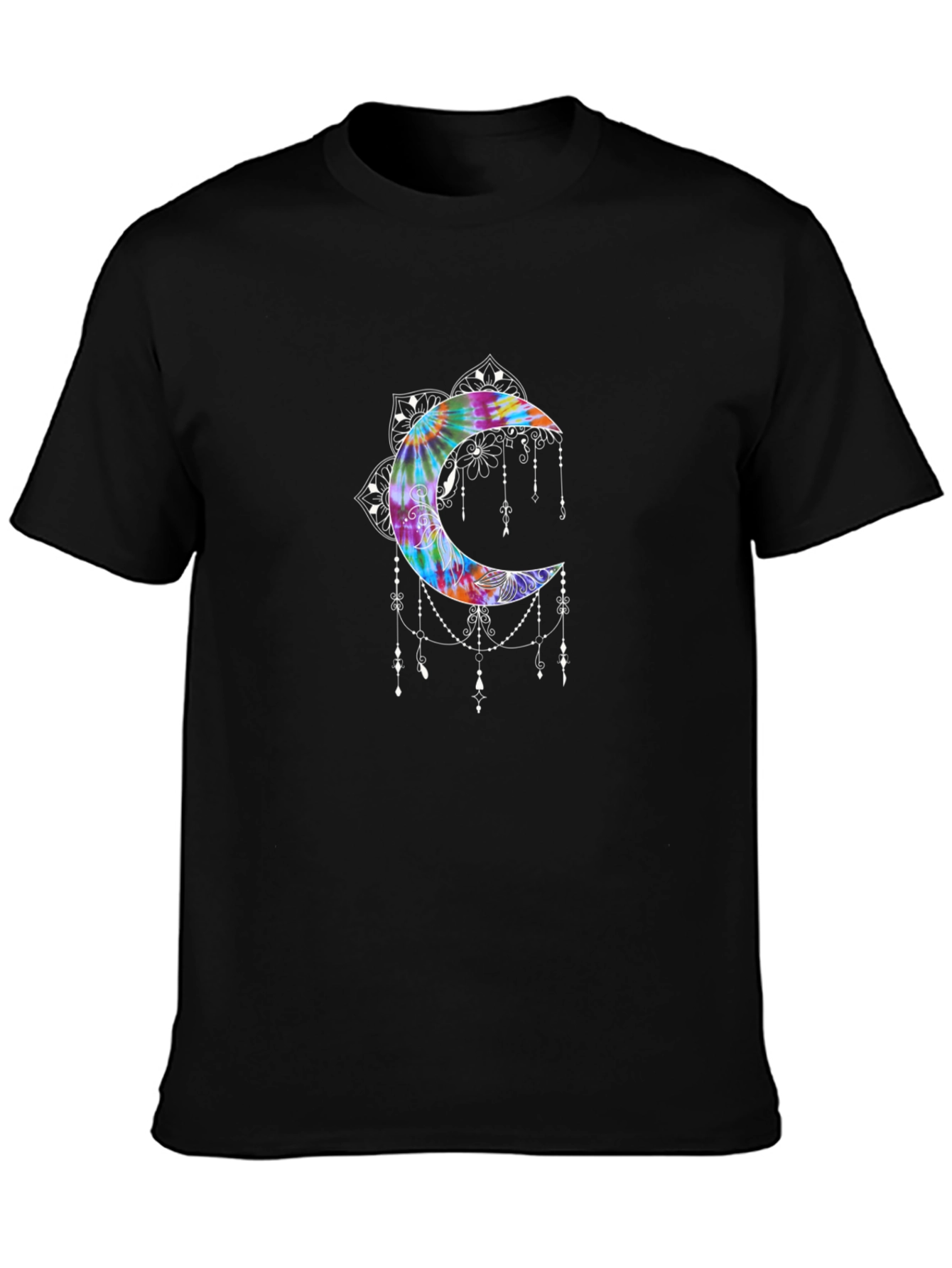 Tie-Dye Moon Mandala Graphic Tee
