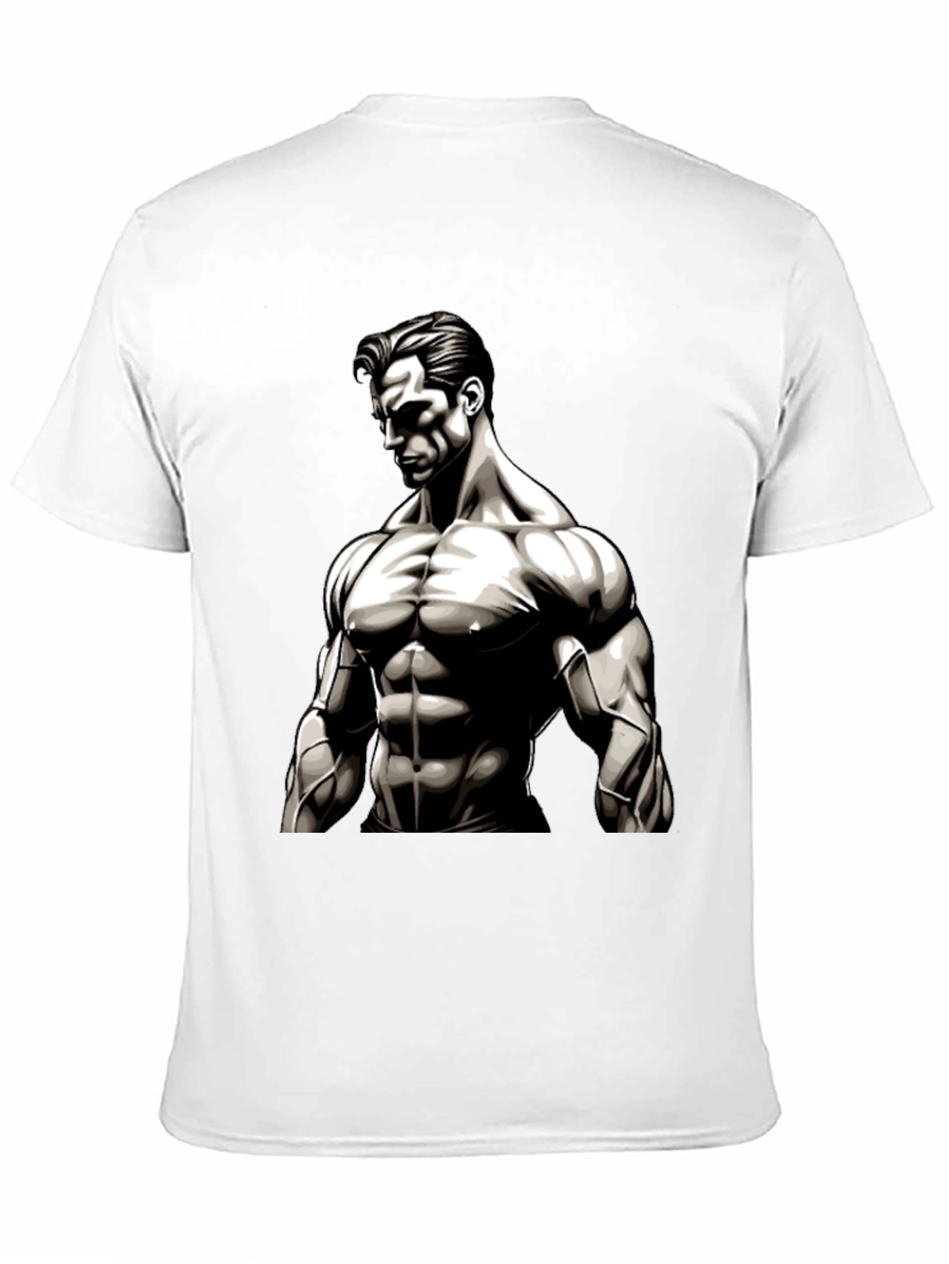 Muscle Graphic Print Black T-Shirt