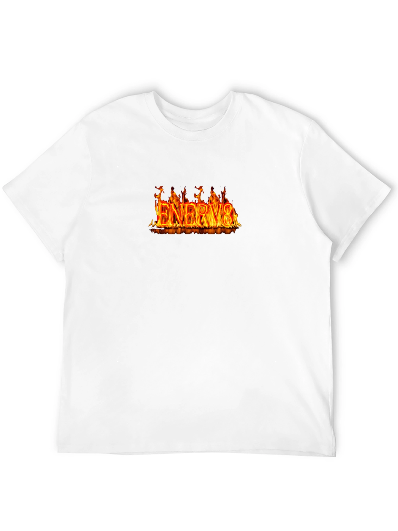 Flaming ENERGY8 Graphic Tee - Black Cotton T-Shirt