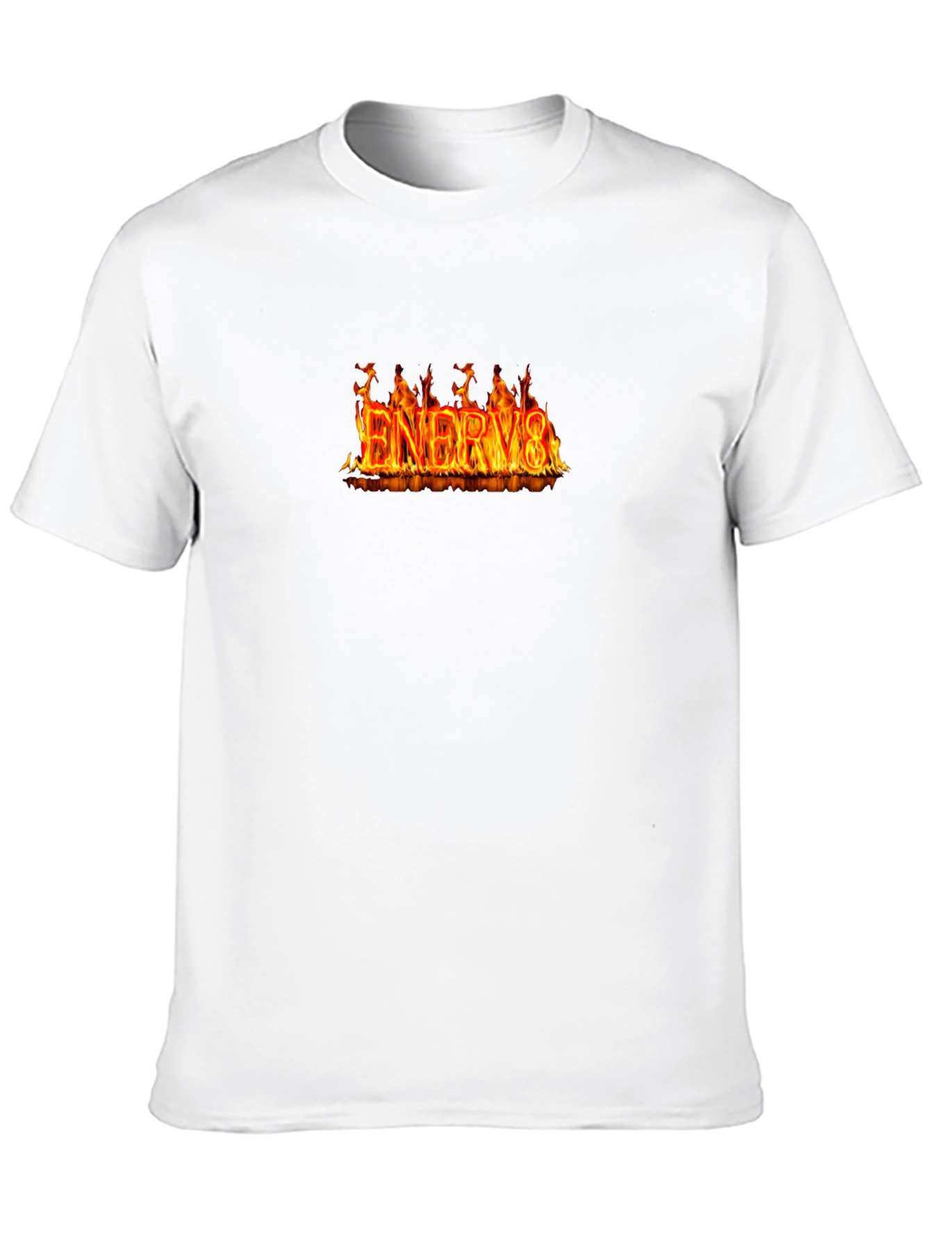 Flaming ENERGY8 Graphic Tee - Black Cotton T-Shirt