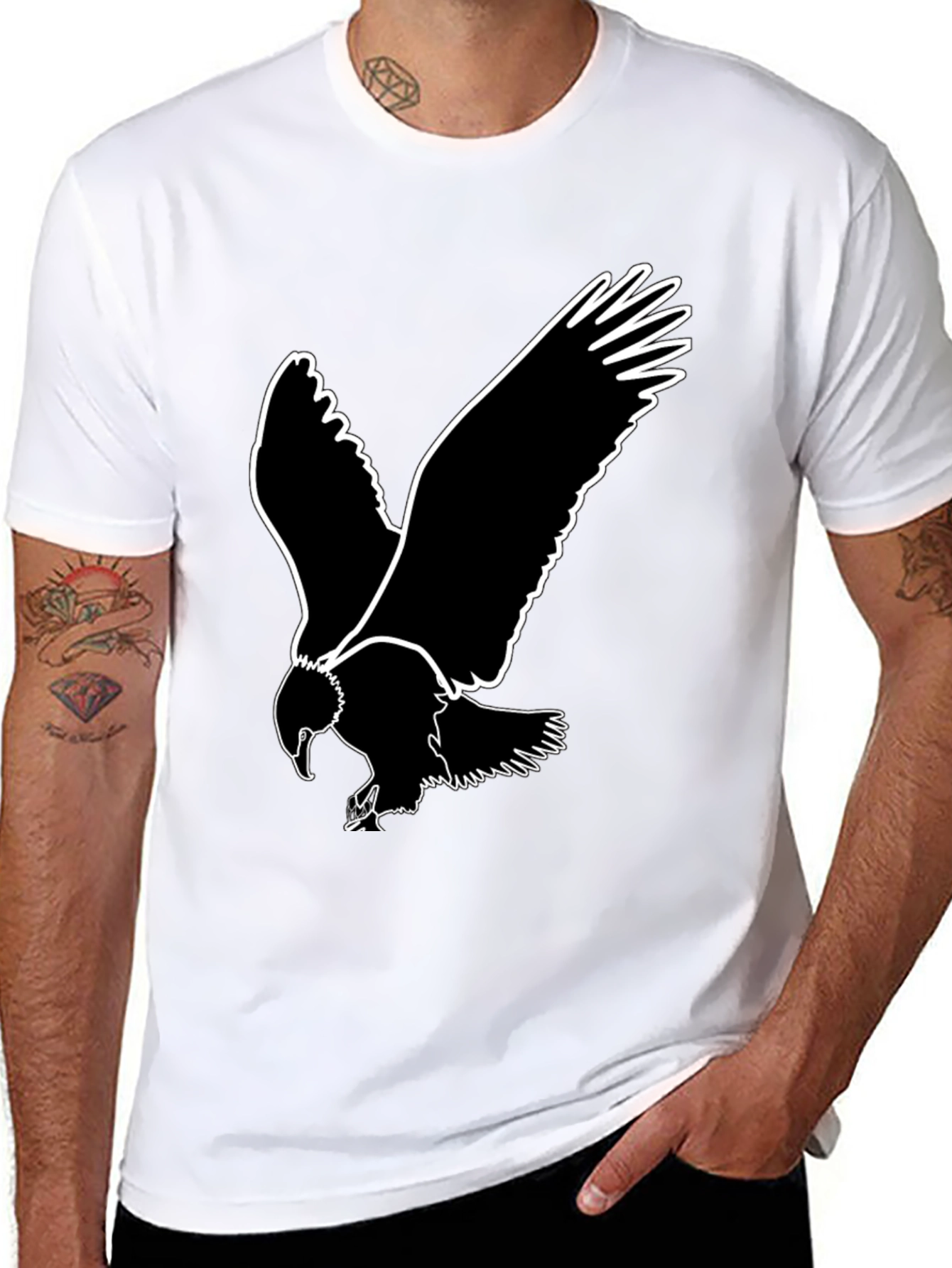 Bold Eagle Graphic Tee - Black