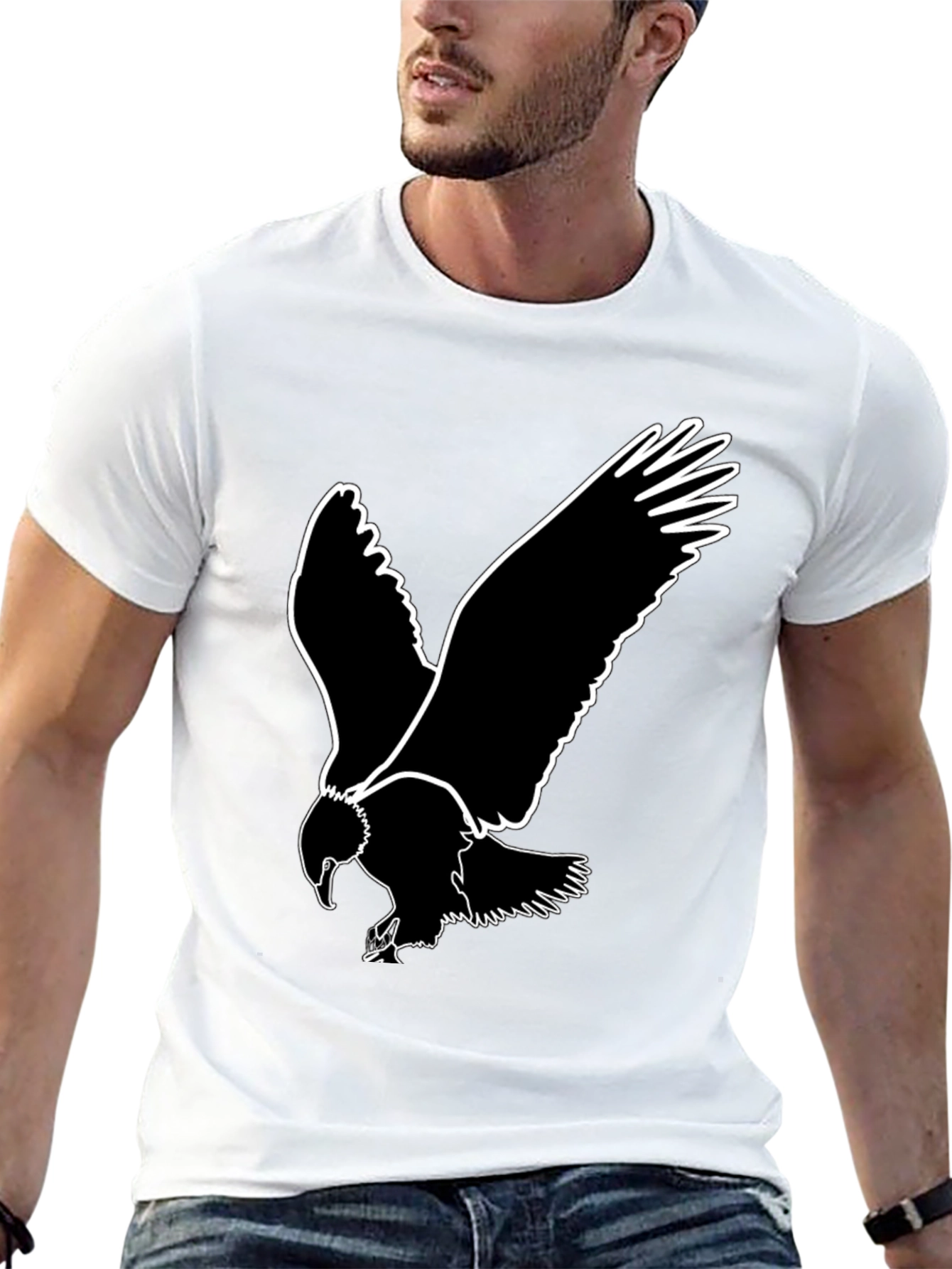 Bold Eagle Graphic Tee - Black