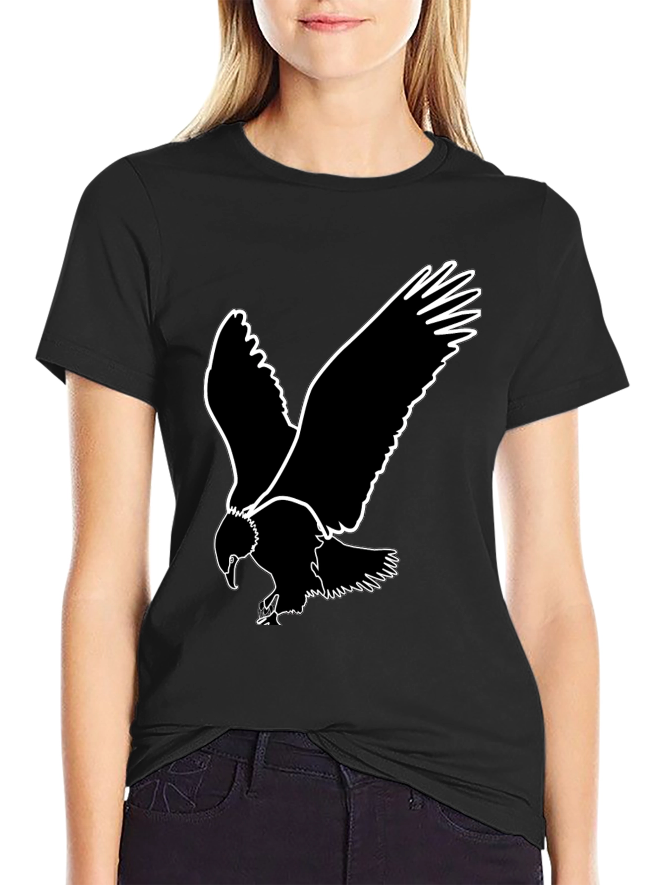 Bold Eagle Graphic Tee - Black