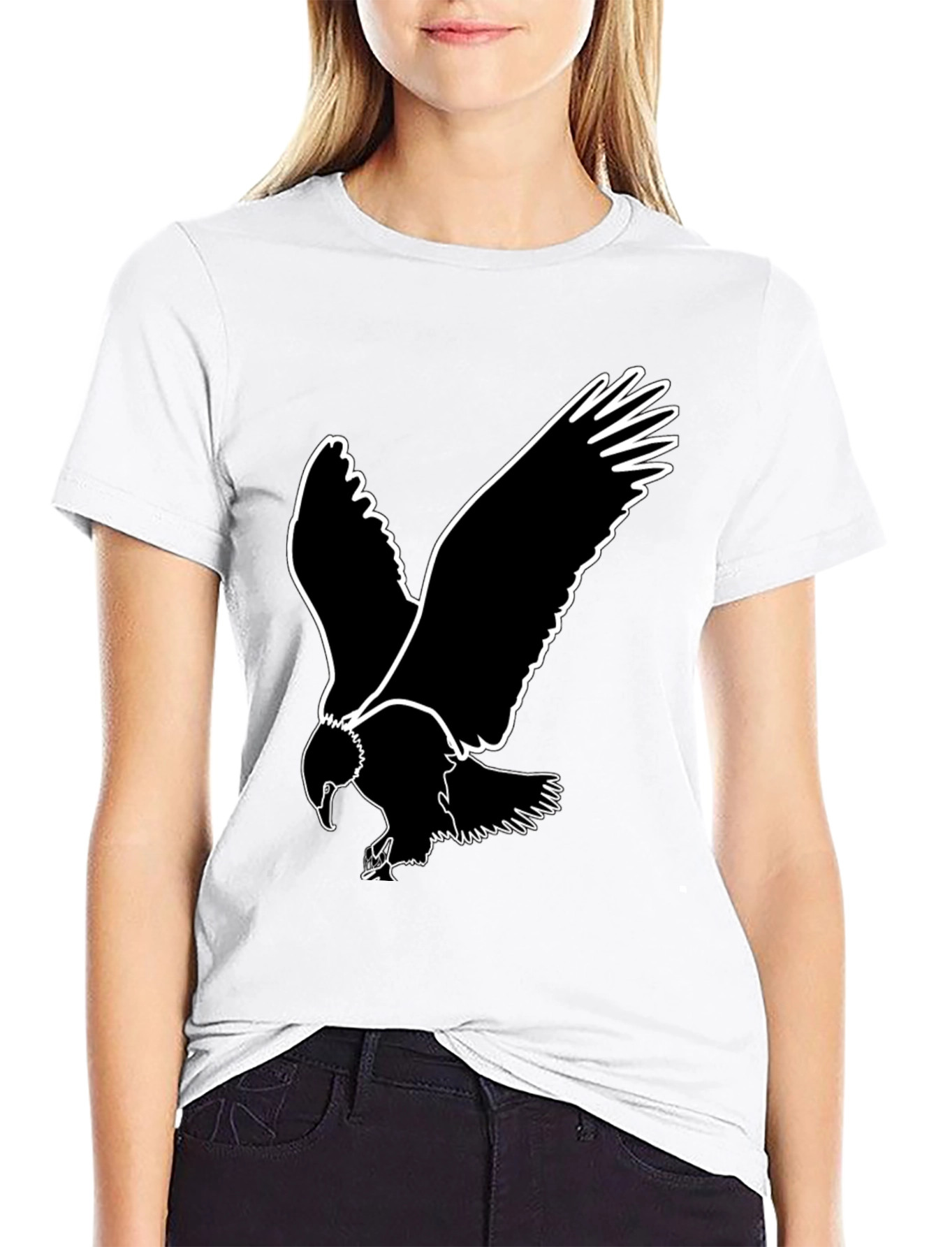 Bold Eagle Graphic Tee - Black