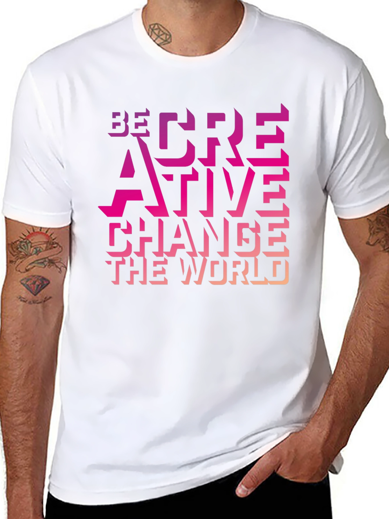Be Creative Graphic T-Shirt - Change the World
