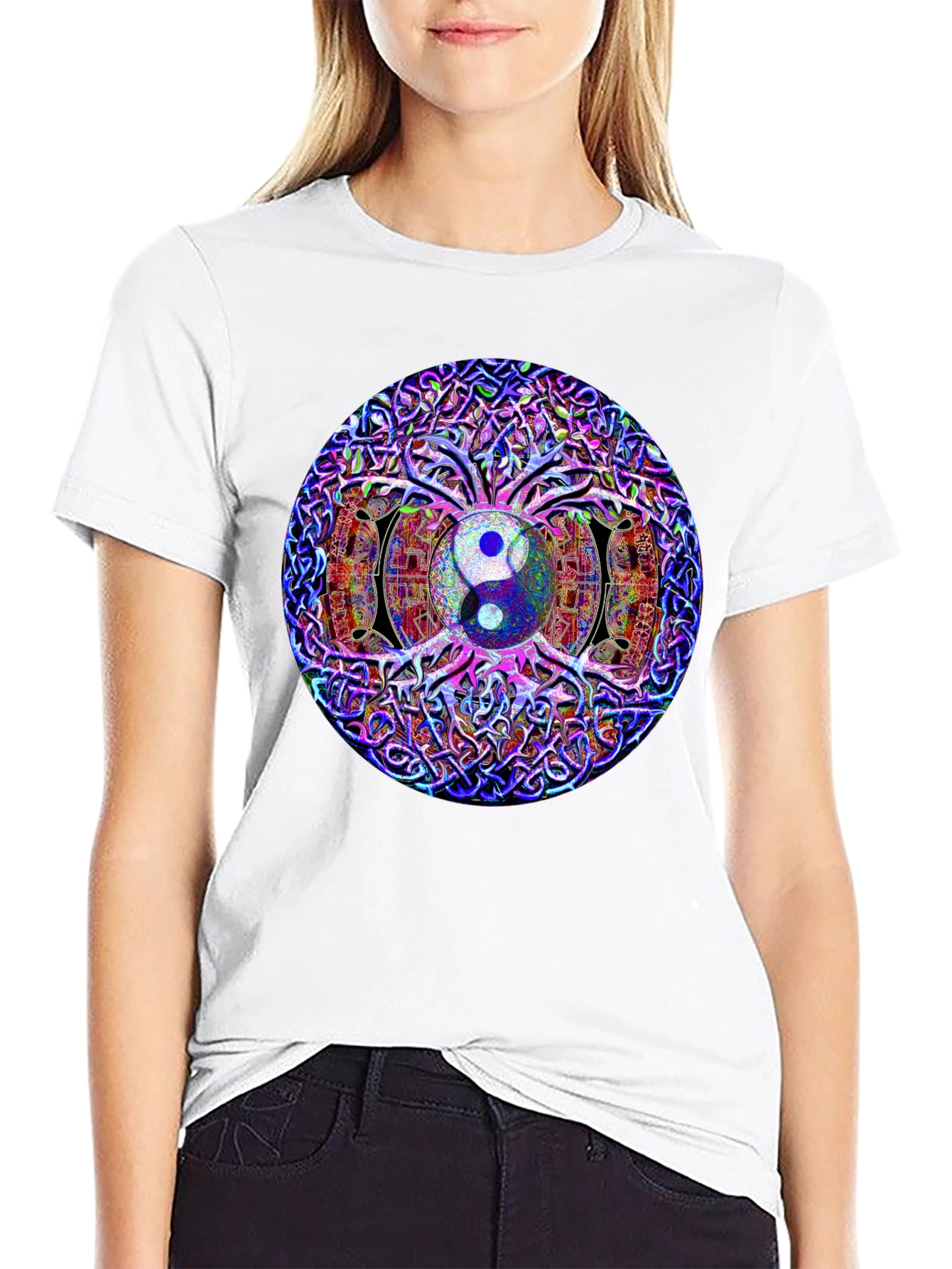Yin Yang Tree of Life Graphic T-Shirt