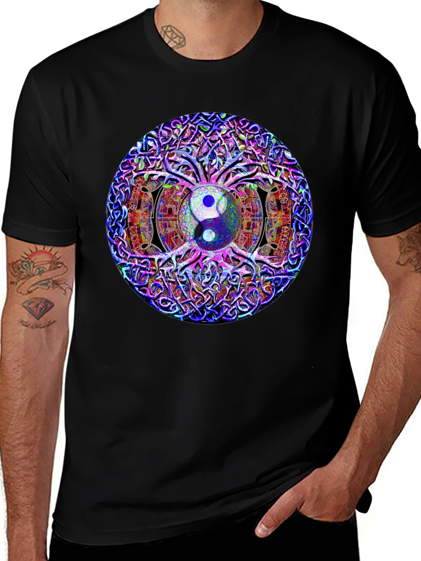 Yin Yang Tree of Life Graphic T-Shirt