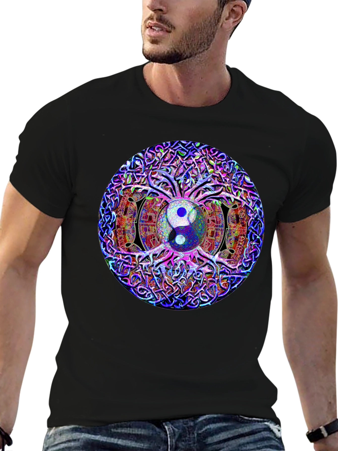 Yin Yang Tree of Life Graphic T-Shirt