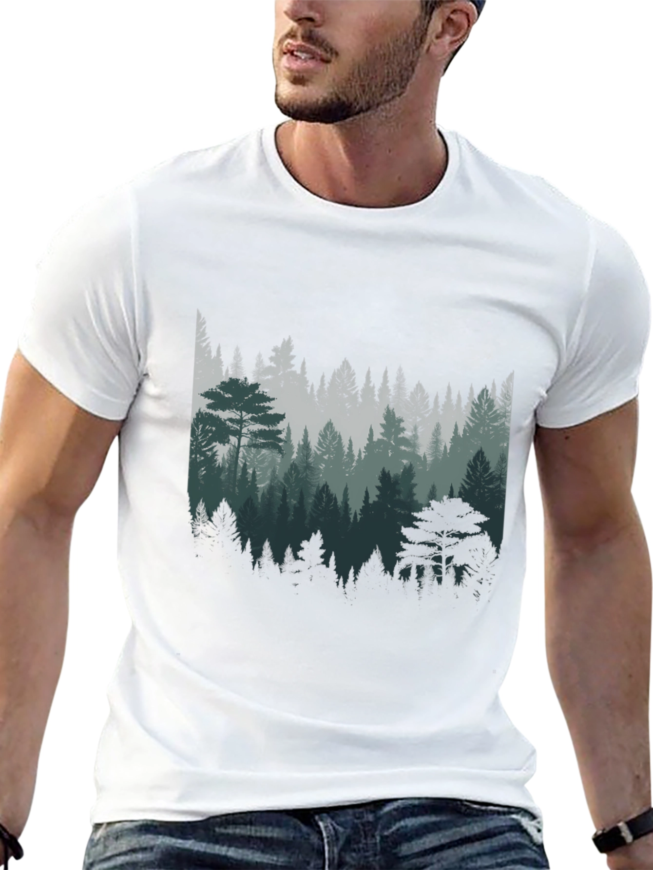 Mens Forest Graphic Tee - Nature Inspired Design