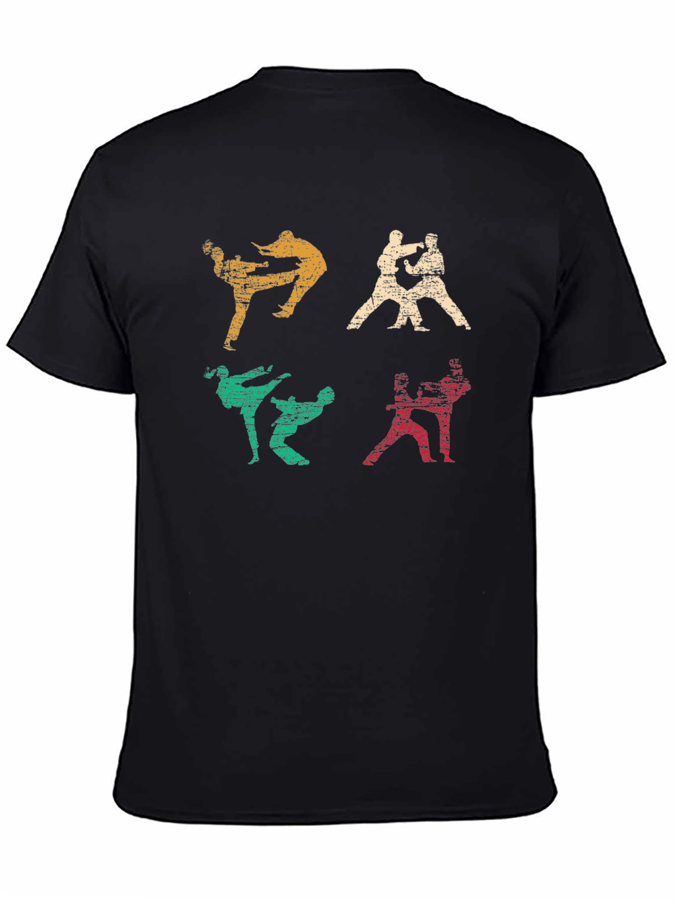 Martial Arts Graphic Print Black T-Shirt