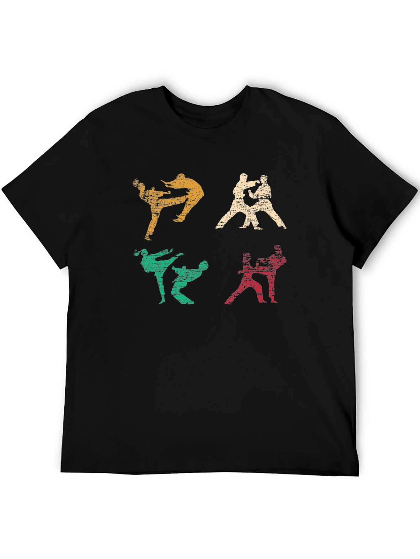 Martial Arts Graphic Print Black T-Shirt