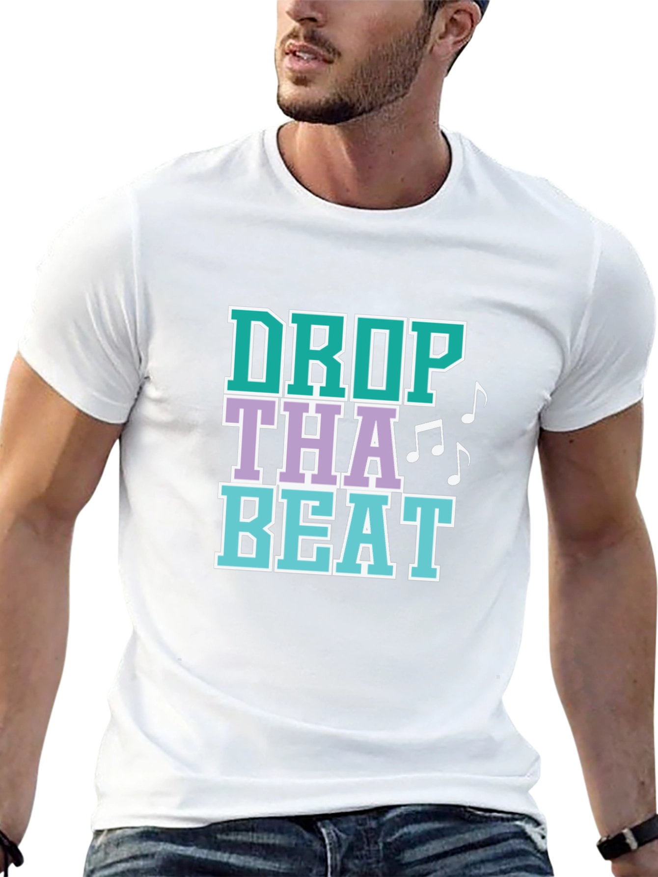 Drop That Beat Graphic Tee - Black Cotton