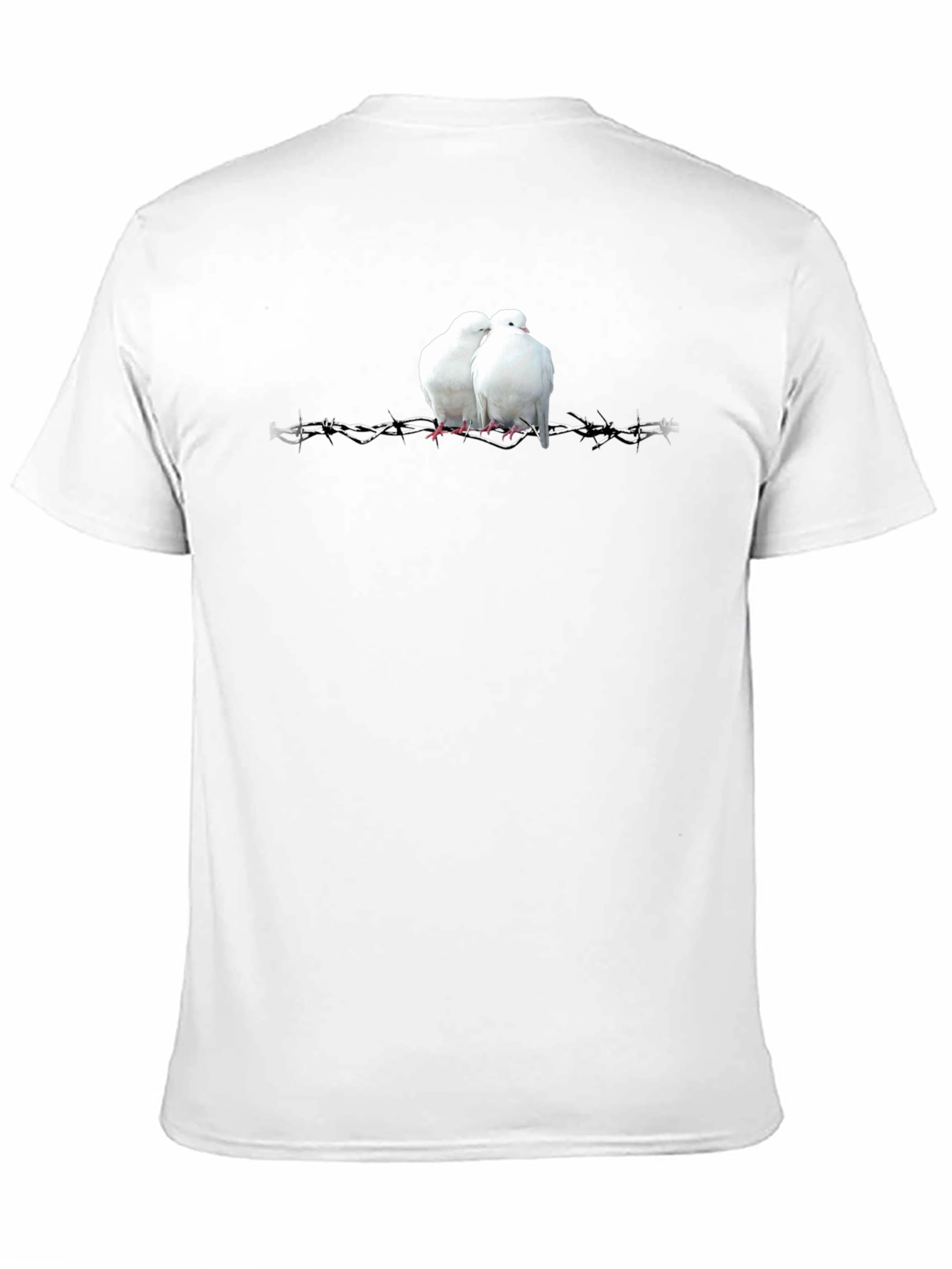 Doves on Barbed Wire Graphic Tee - Black