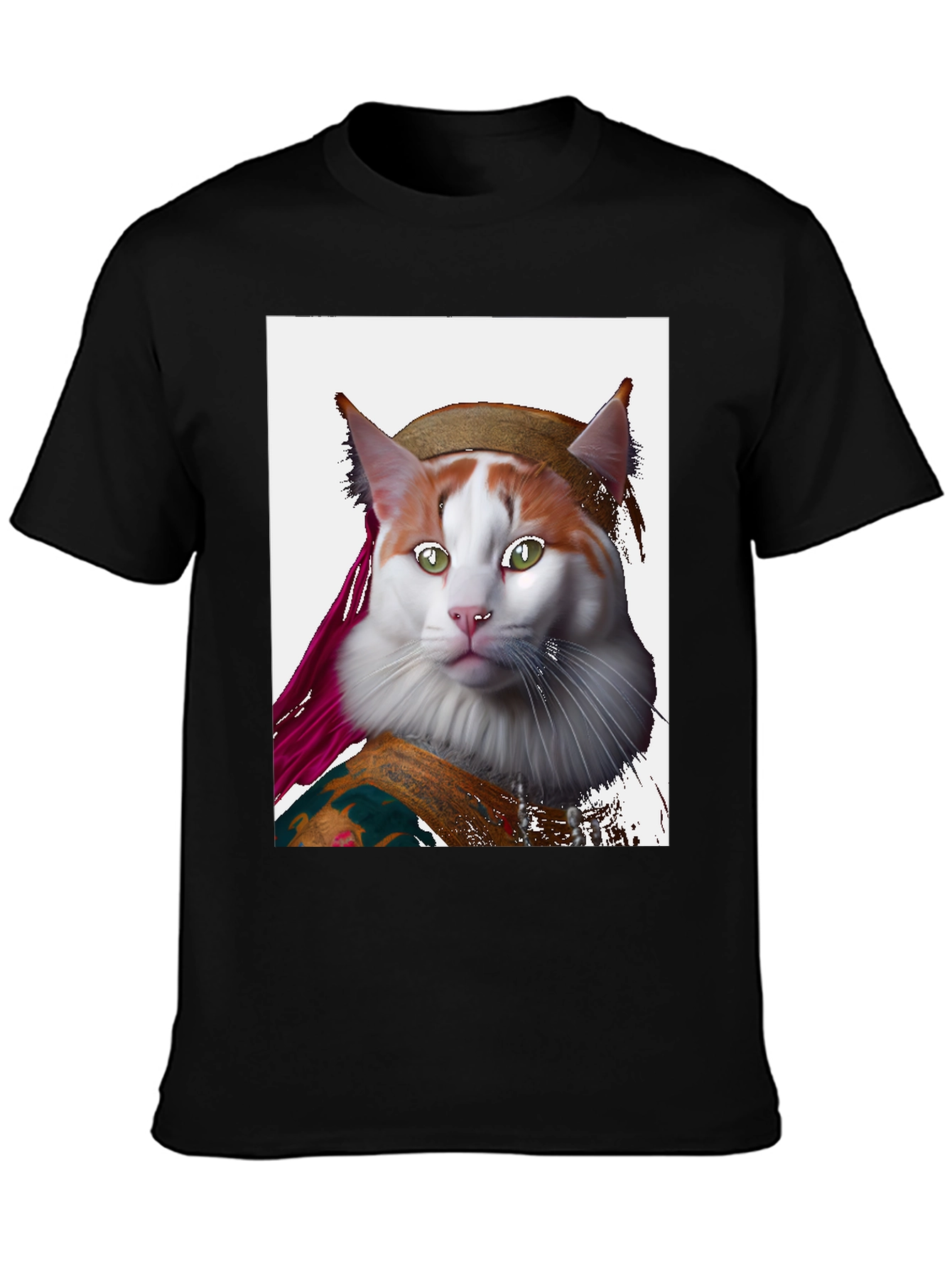 Mona Lisa Cat T-Shirt - Artful Feline Portrait