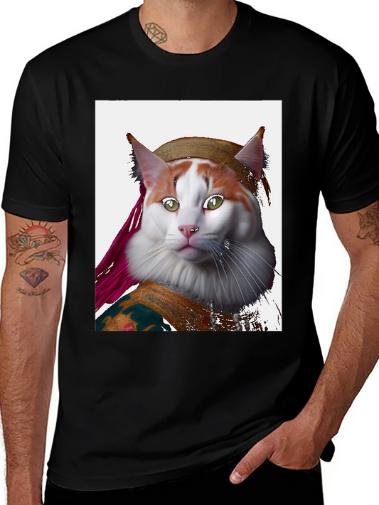 Mona Lisa Cat T-Shirt - Artful Feline Portrait