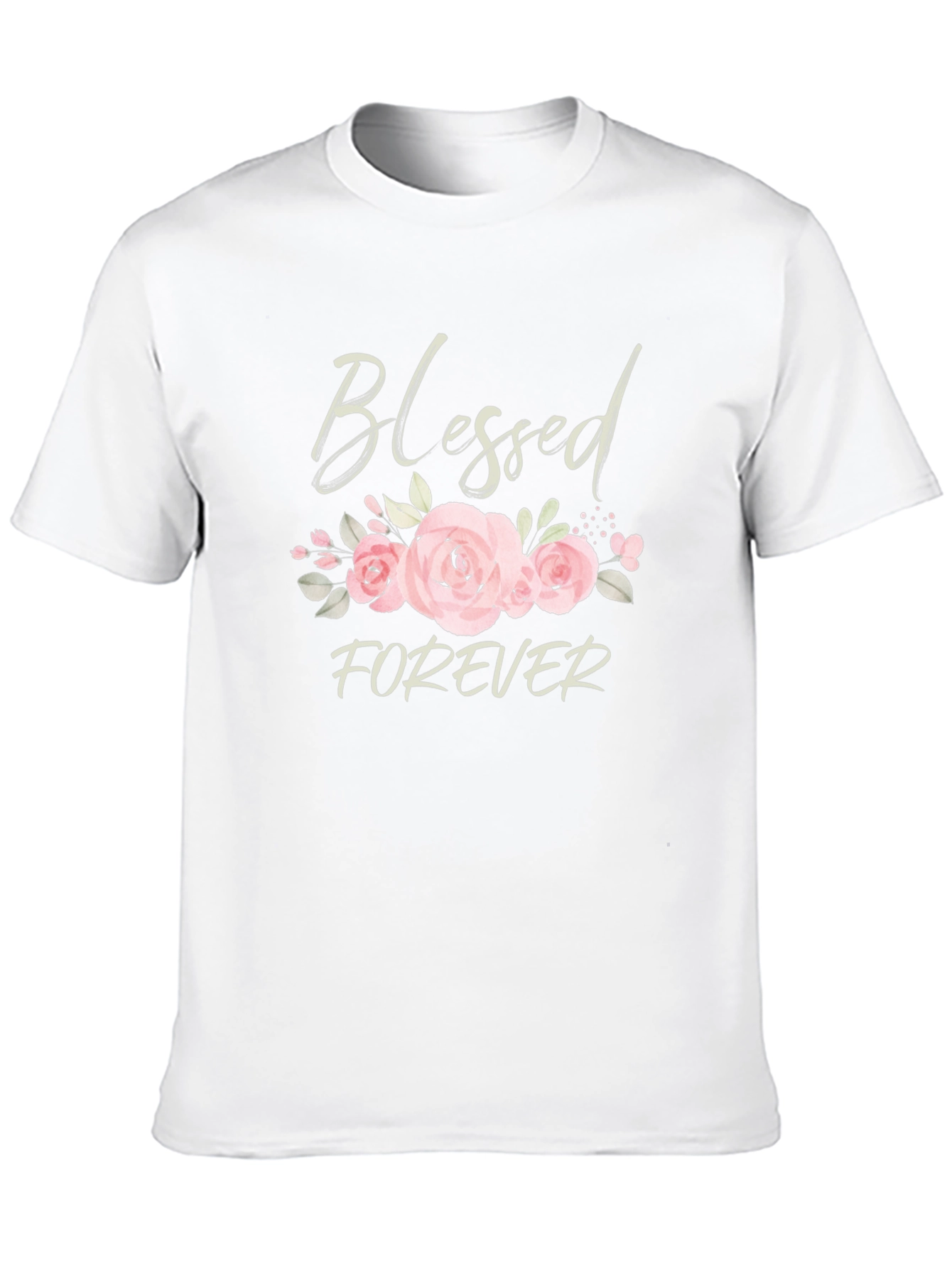 Blessed Forever Floral Graphic Tee - Black