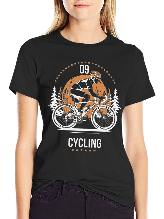 Cycling Graphic T-Shirt - Black Cotton Tee