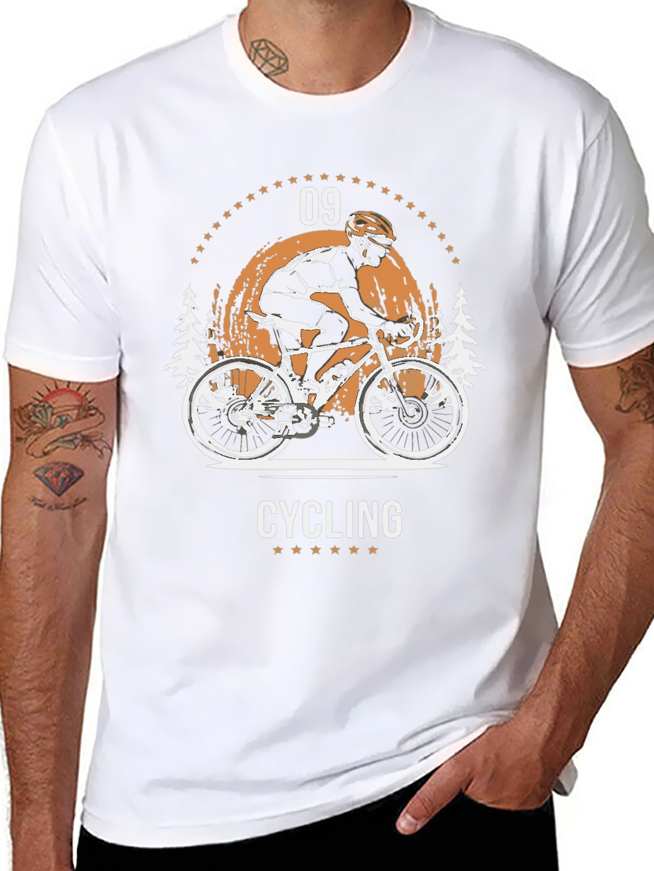 Cycling Graphic T-Shirt - Black Cotton Tee
