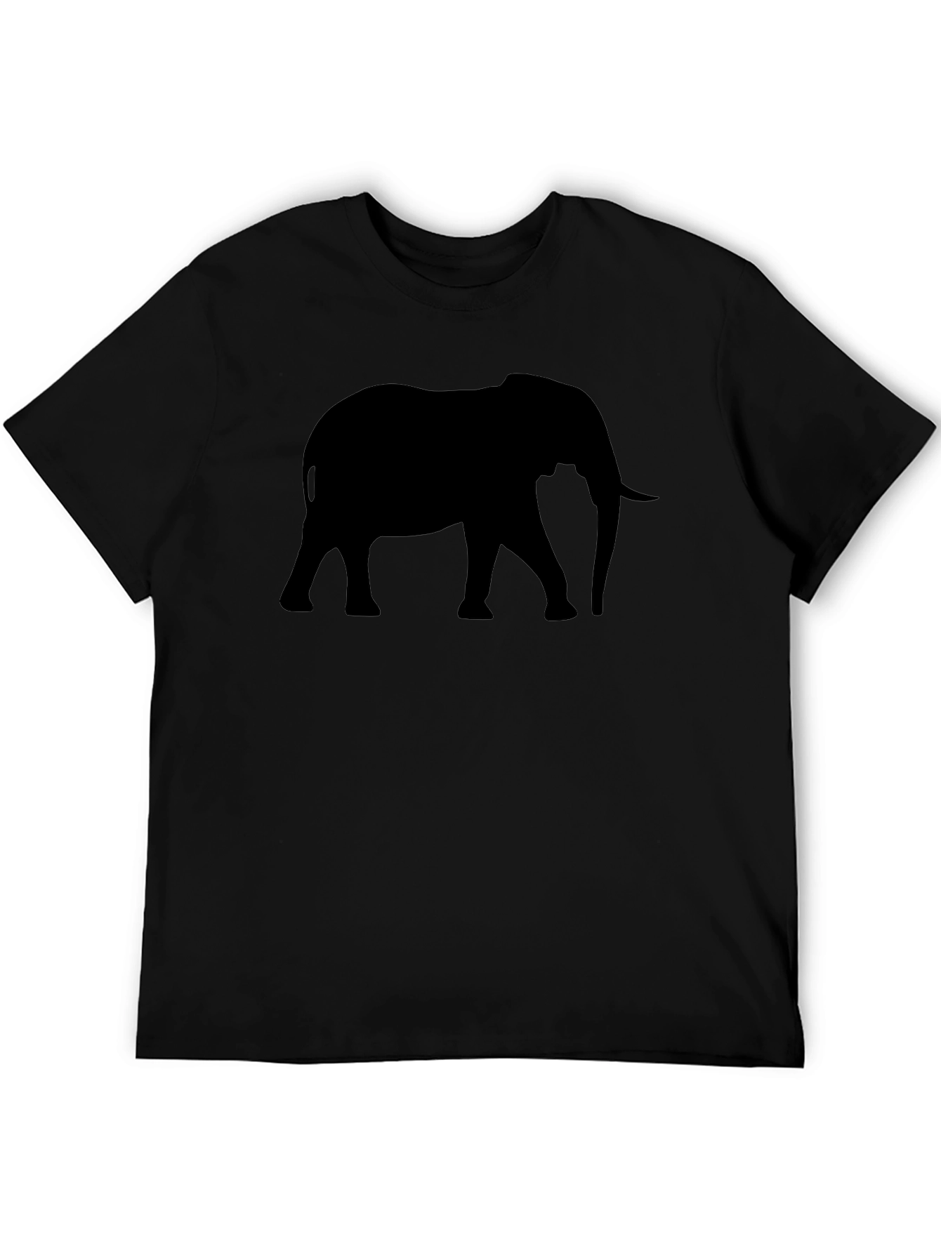 Elephant Silhouette Graphic Tee - Mens Black T-Shirt